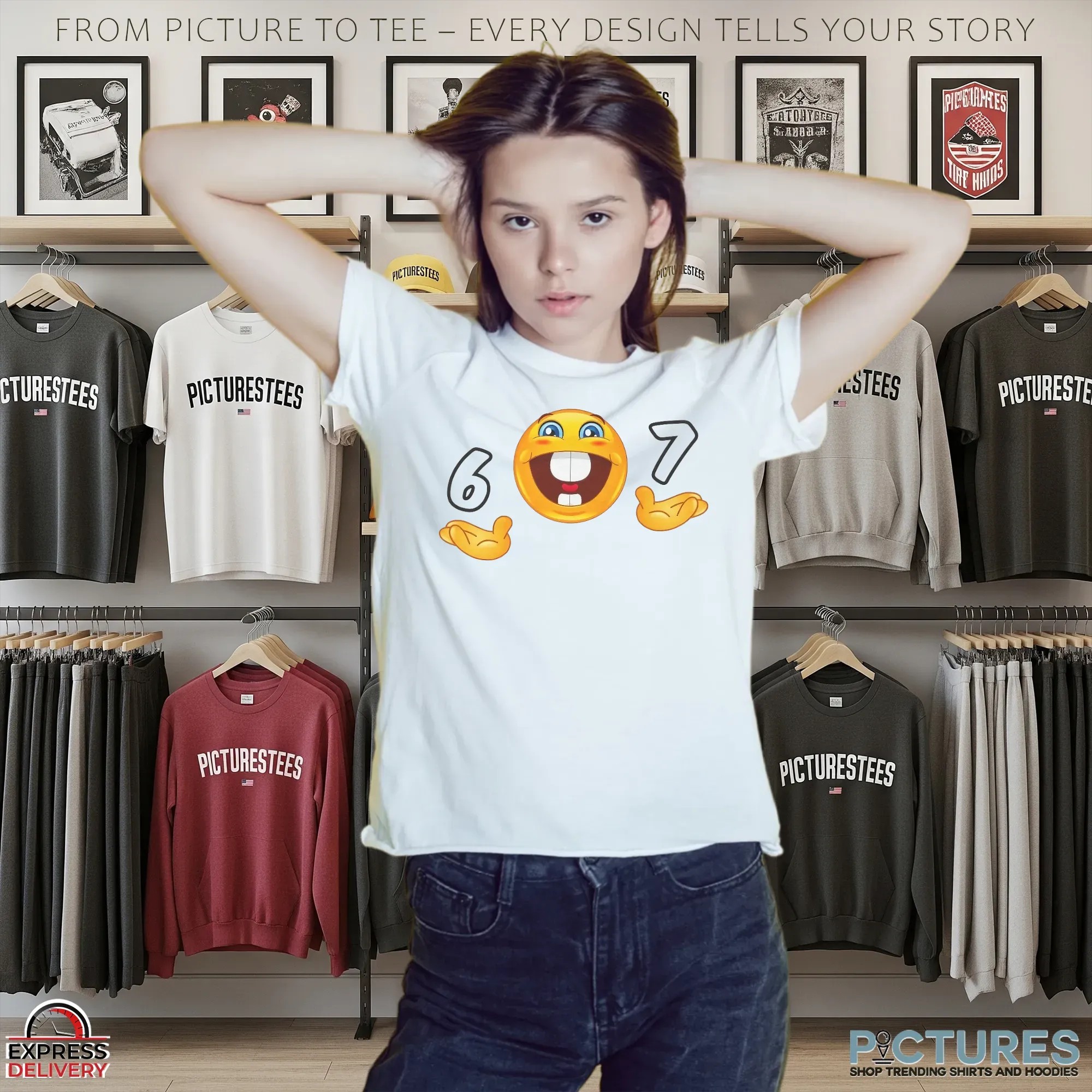 6 7 Emoji Meme T Shirt