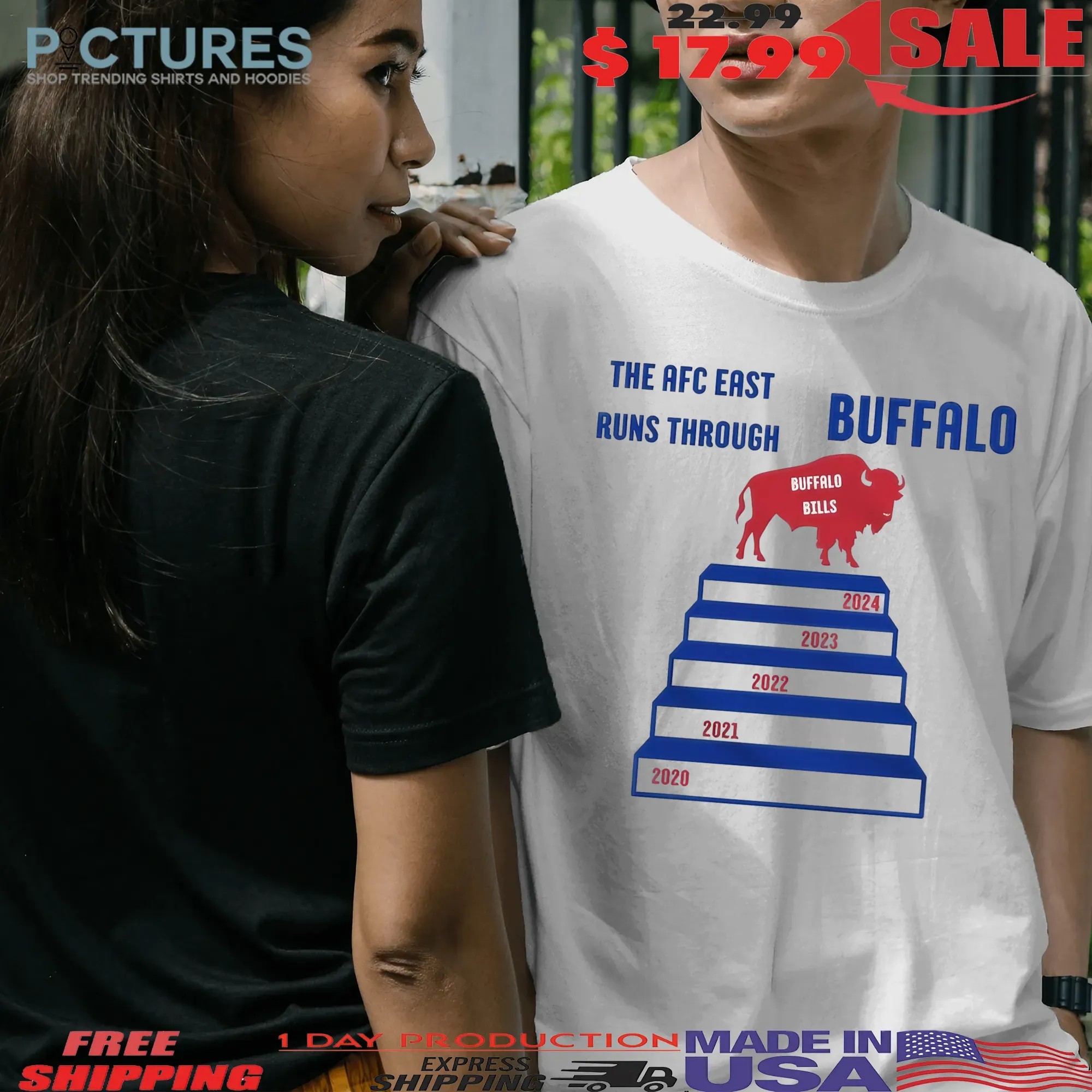 AFC East Run Through Buffalo Bills 5 Times Champs T Shirt