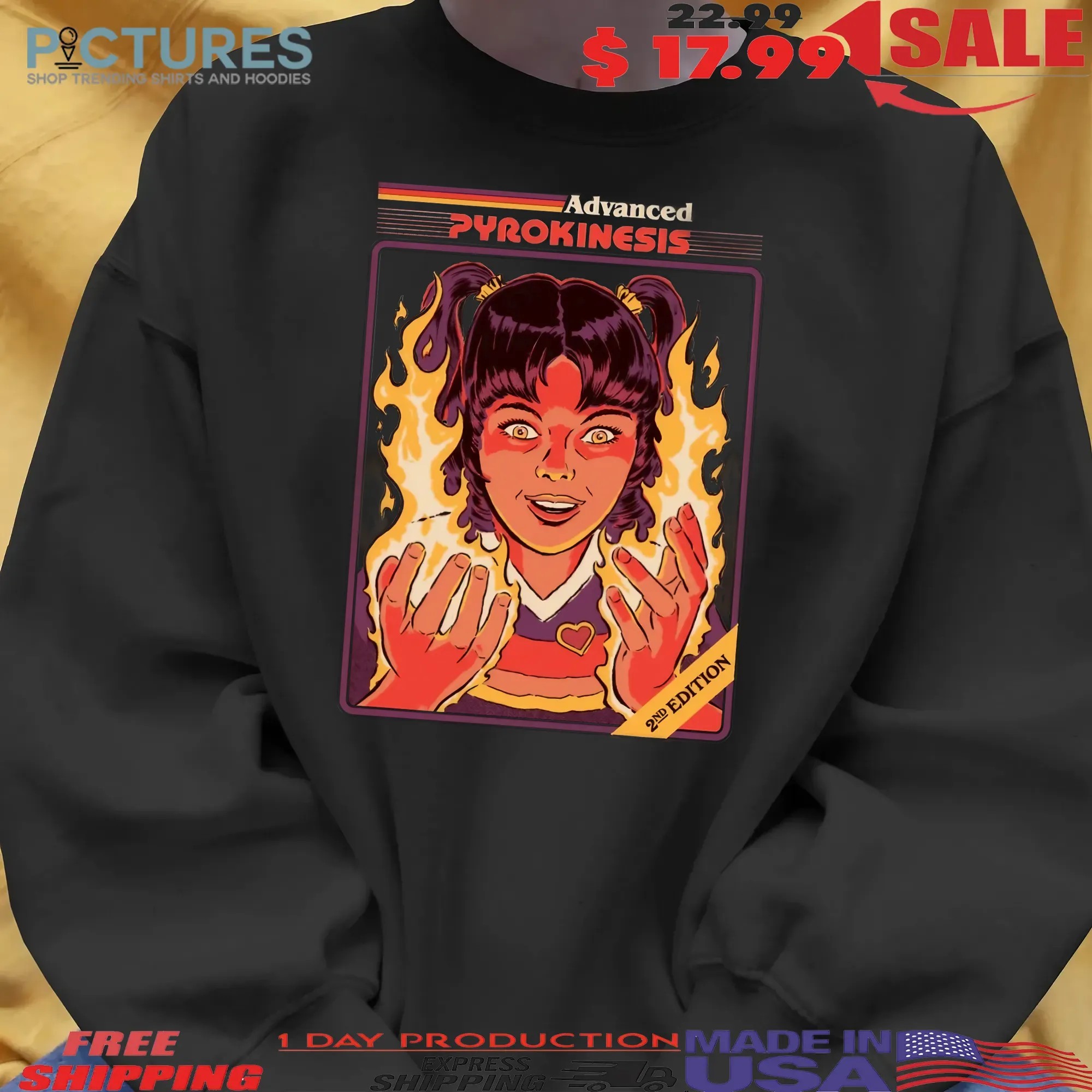 Advanced Pyrokinesis 2nd Edition Retro Vintage Psychic Fire Power T Shirt