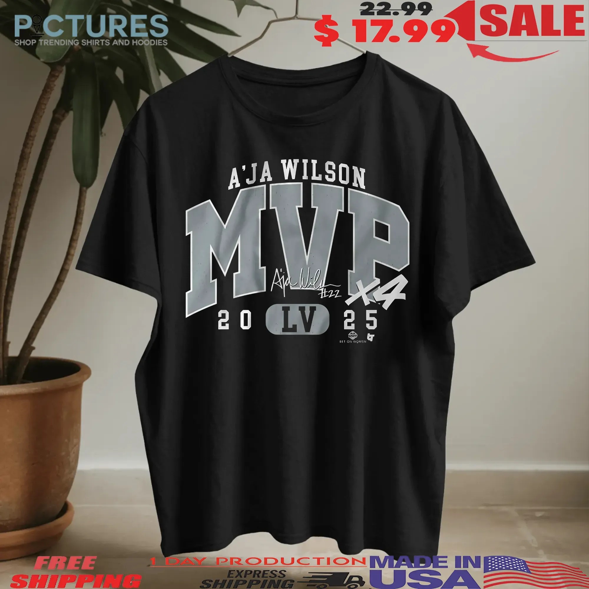 A'ja Wilson 2025 MVP Graphic T Shirt