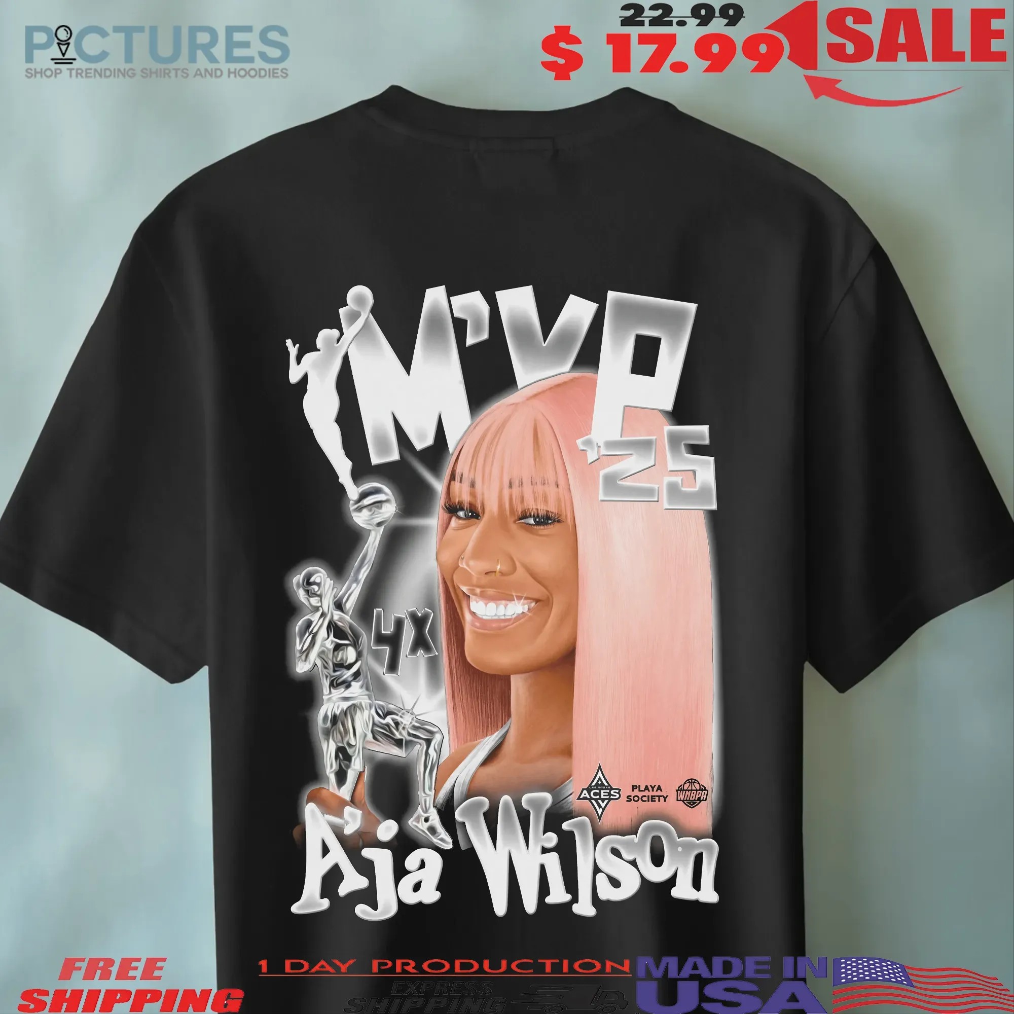 A'ja Wilson Las Vegas Aces 2025 WNBA Most Valuable Player T Shirt