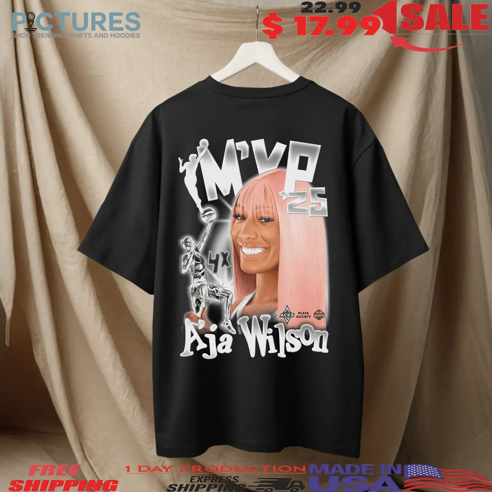 A'ja Wilson Las Vegas Aces 2025 WNBA Most Valuable Player T Shirt