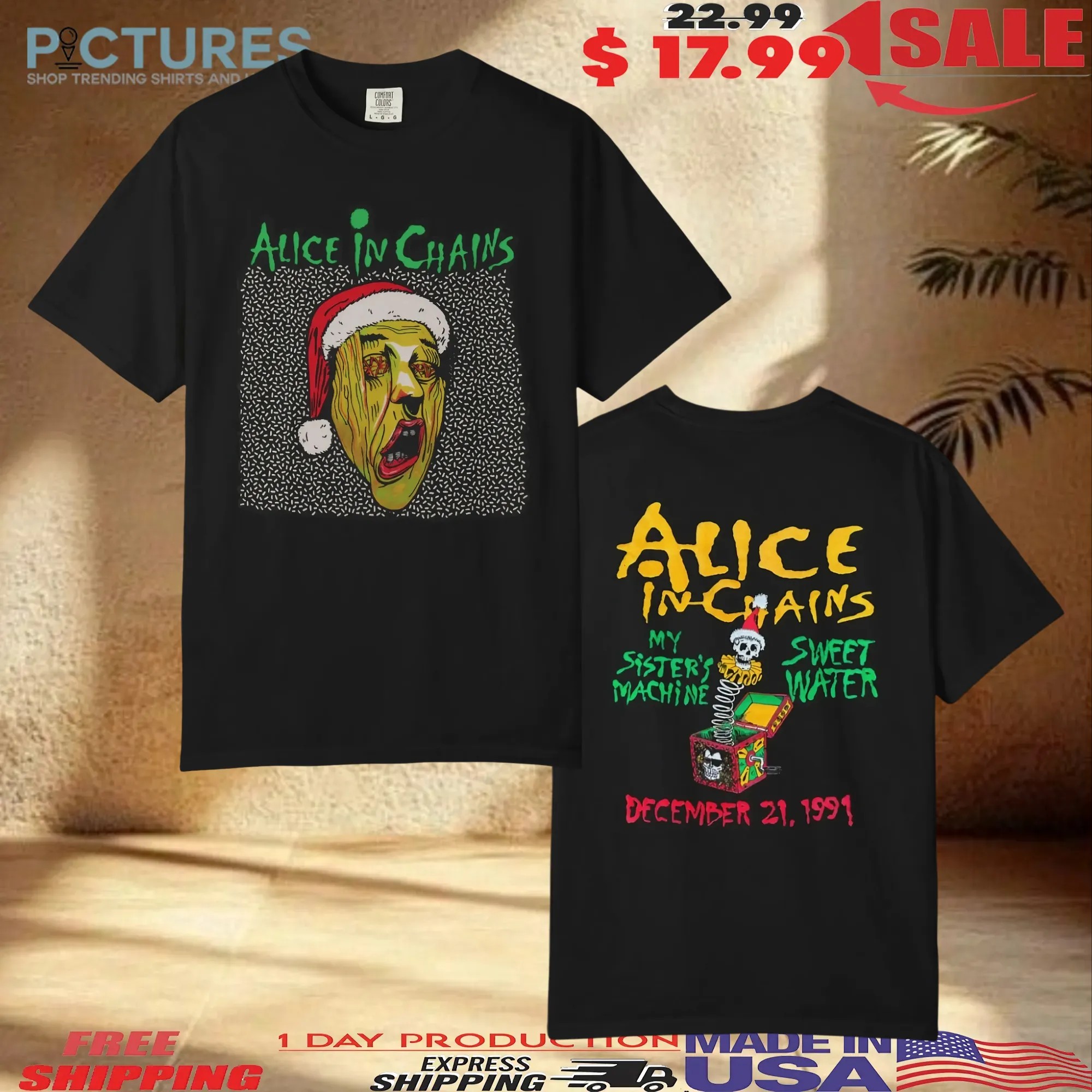 Alice in Chains My Sister's Machine Sweet Water Horror Halloween Christmas 1991 Shirt