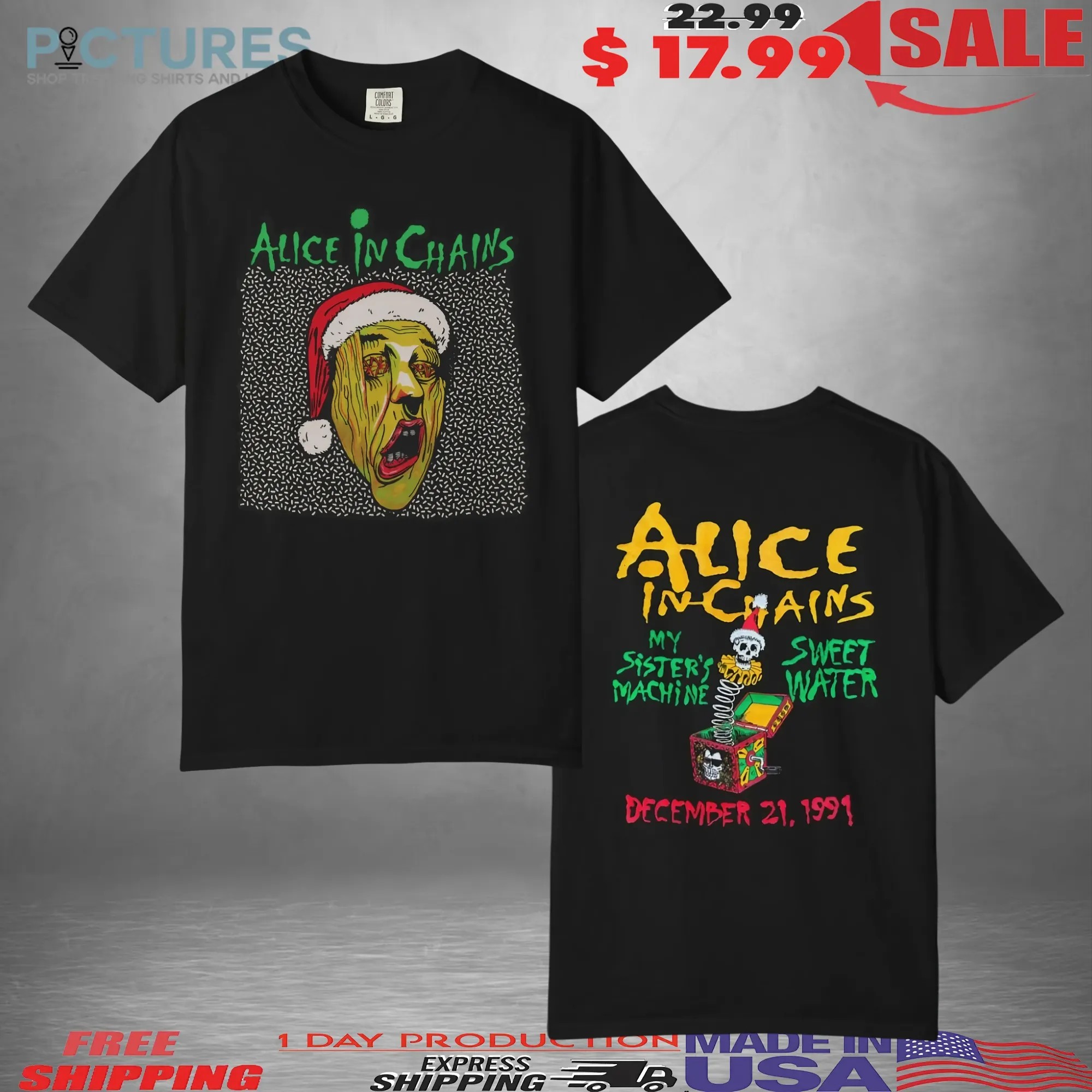 Alice in Chains My Sister's Machine Sweet Water Horror Halloween Christmas 1991 Shirt