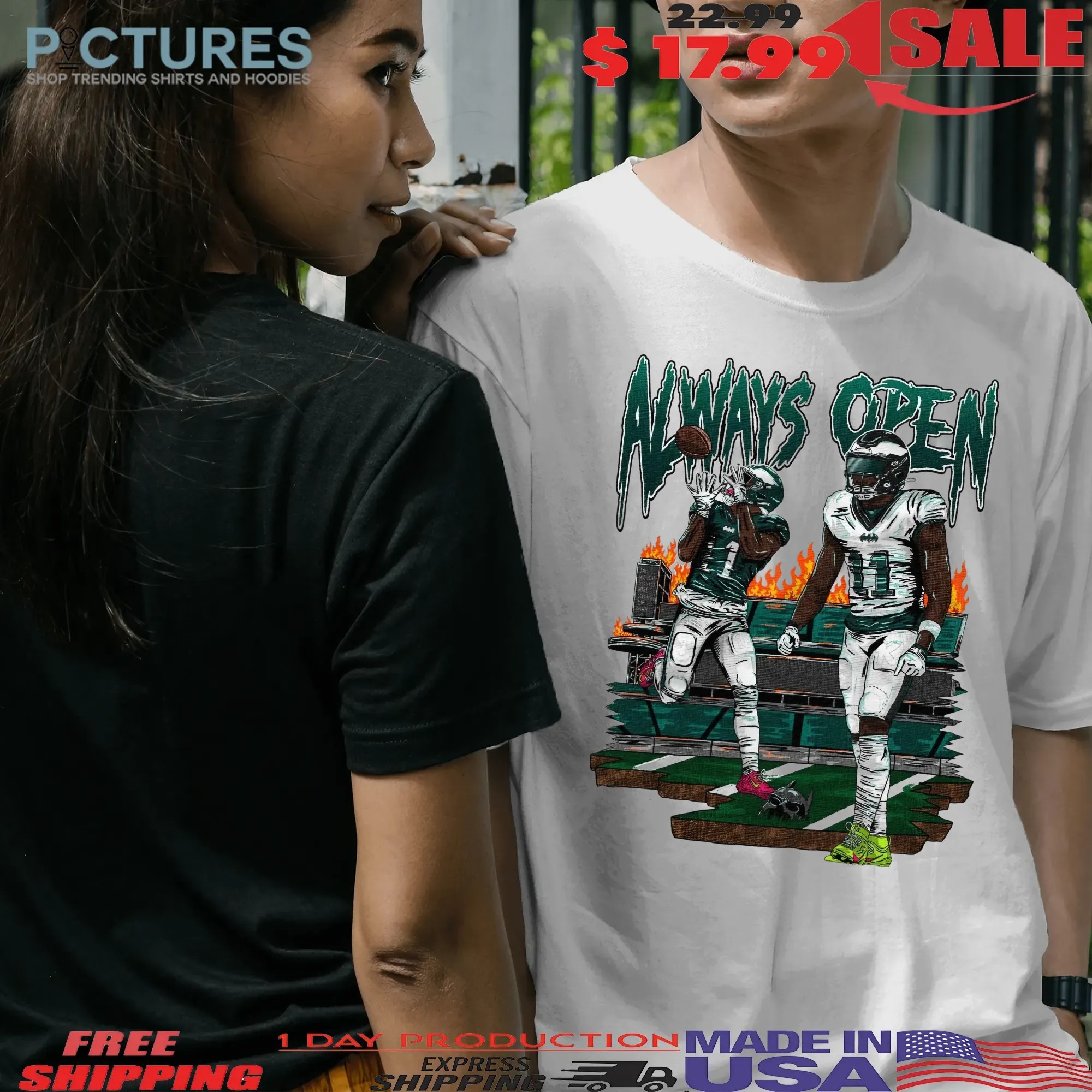 Always Open Jalen Hurts Aj Brown Philadelphia Eagles Graphic T Shirt