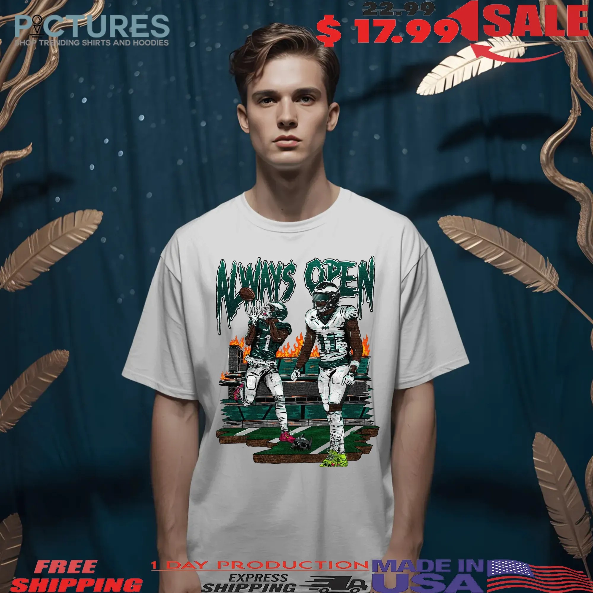 Always Open Jalen Hurts Aj Brown Philadelphia Eagles Graphic T Shirt