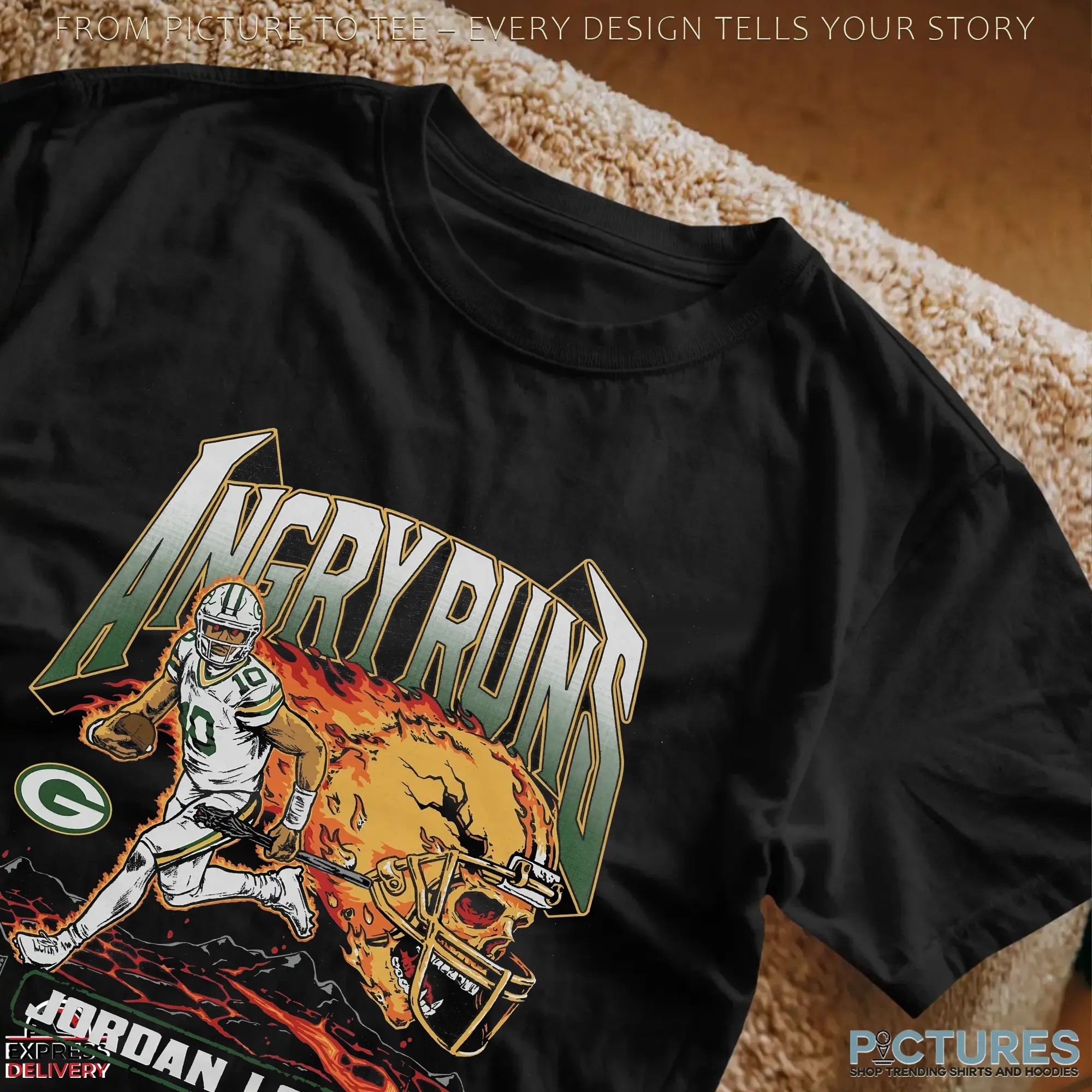 Angry Runs 2025 Green Bay Packers Jordan Love Football Player T Shirt