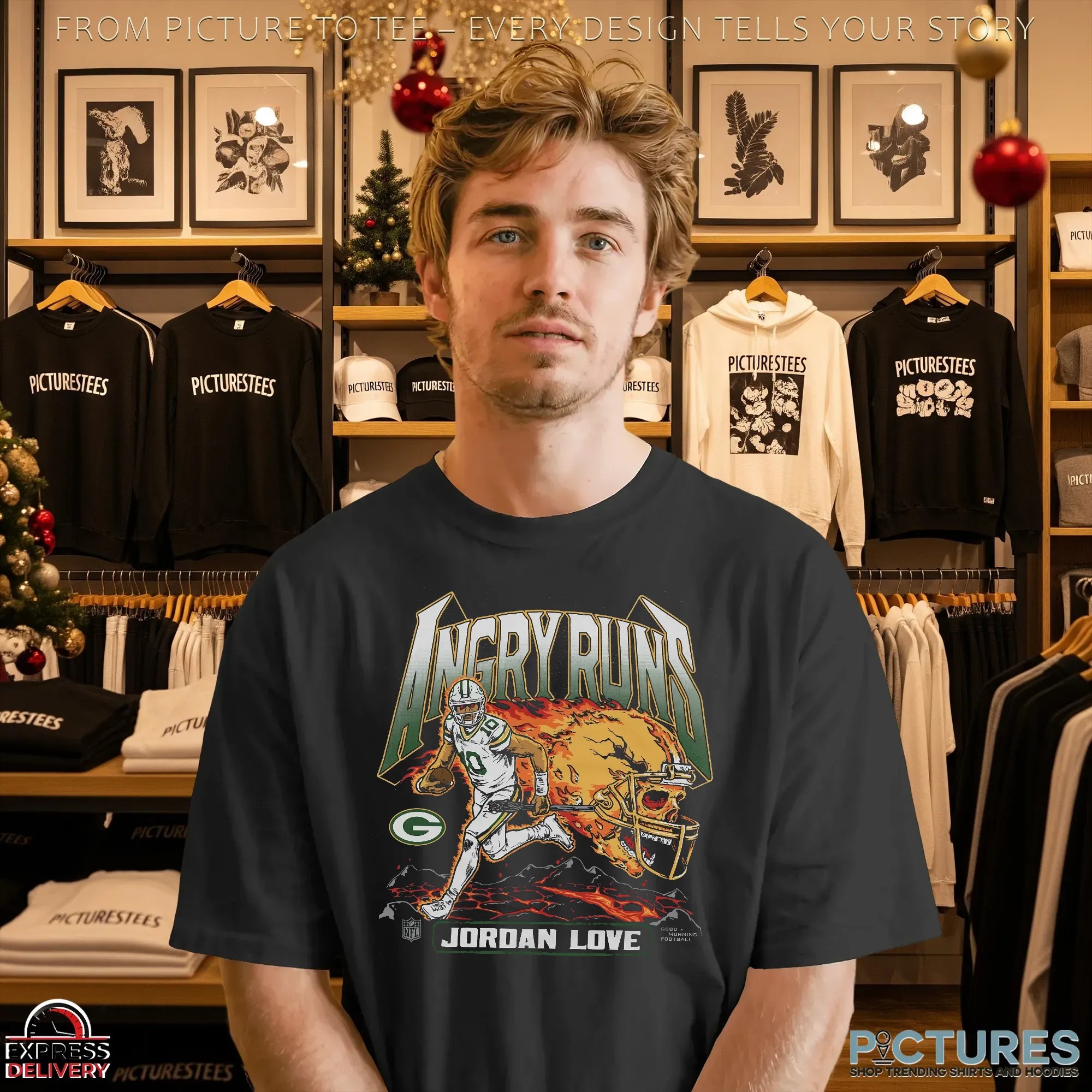 Angry Runs 2025 Green Bay Packers Jordan Love Football Player T Shirt