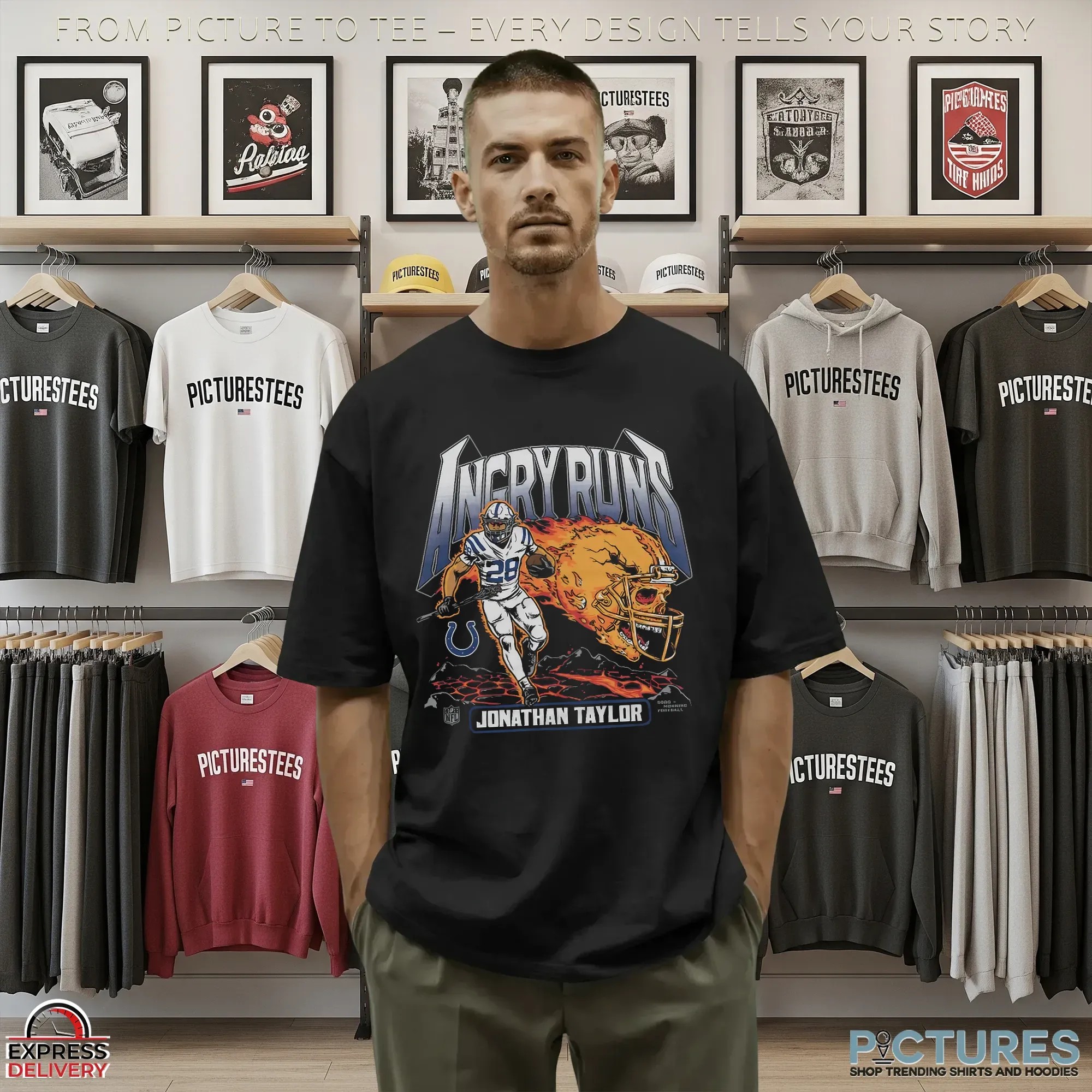 Angry Runs 2025 Indianapolis Colts Jonathan Taylor Football Player T Shirt