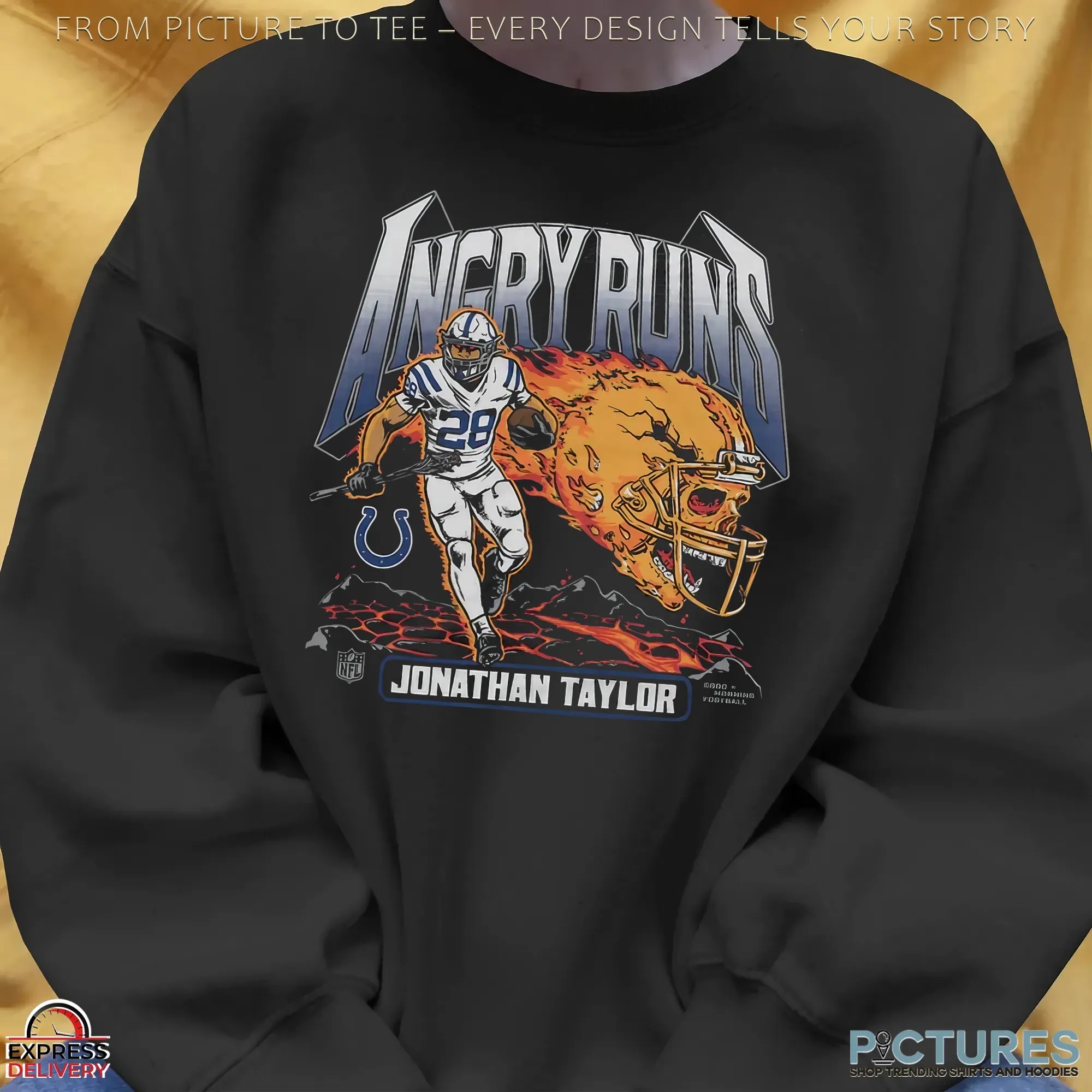 Angry Runs 2025 Indianapolis Colts Jonathan Taylor Football Player T Shirt