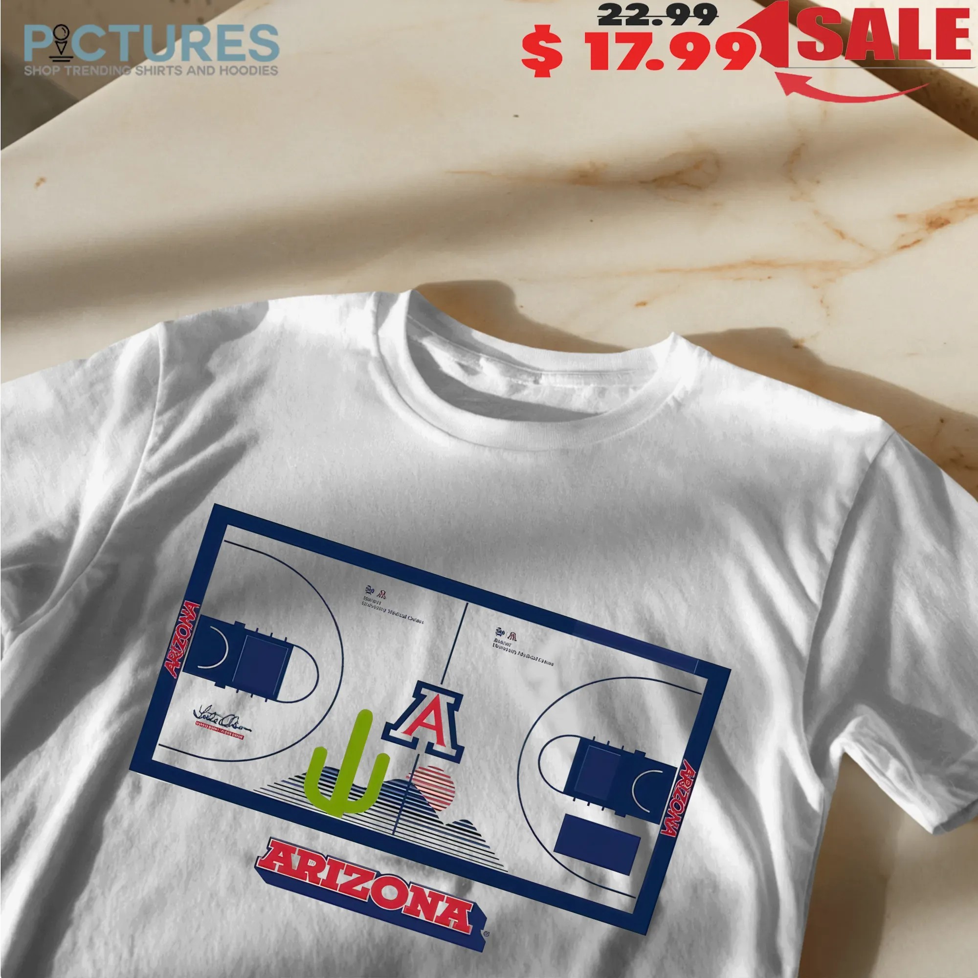 Arizona Basketball Vintage Cactus Court T Shirt