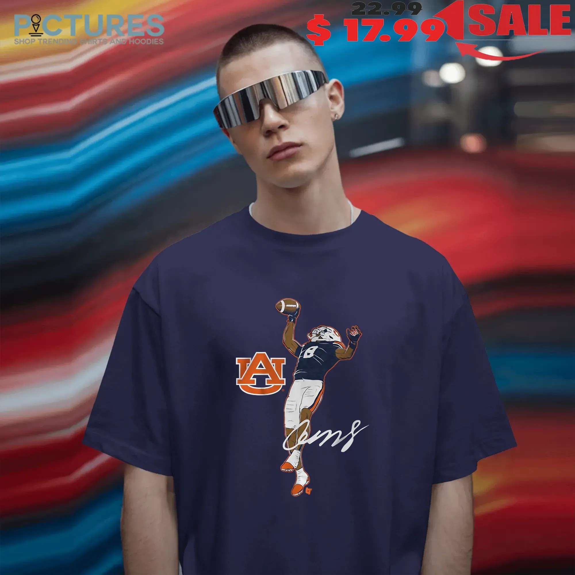 Auburn Football Cam Coleman Superstar Pose Signature T Shirt Auburn Football Cam Coleman Superstar Pose Signature T Shirt