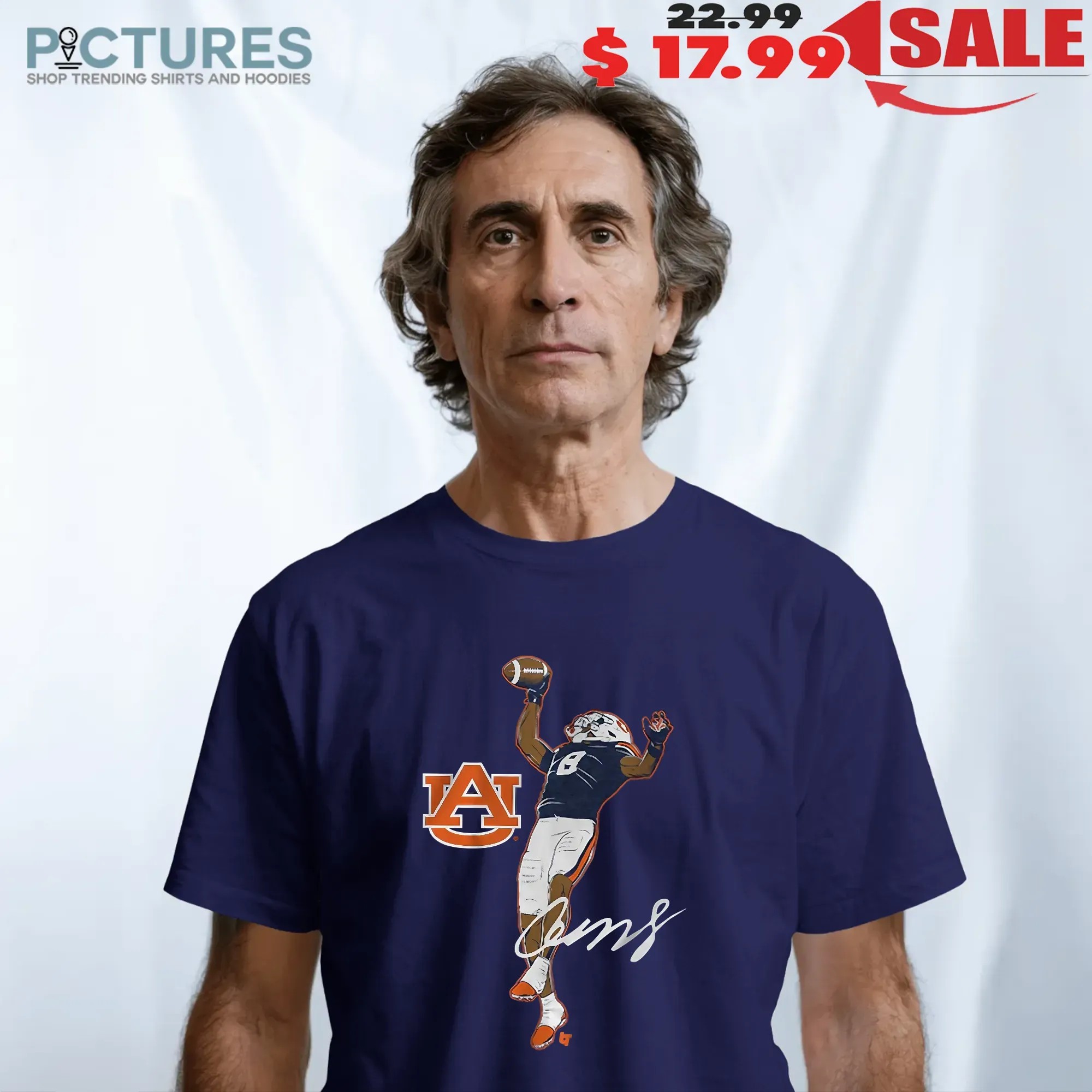 Auburn Football Cam Coleman Superstar Pose Signature T Shirt Auburn Football Cam Coleman Superstar Pose Signature T Shirt