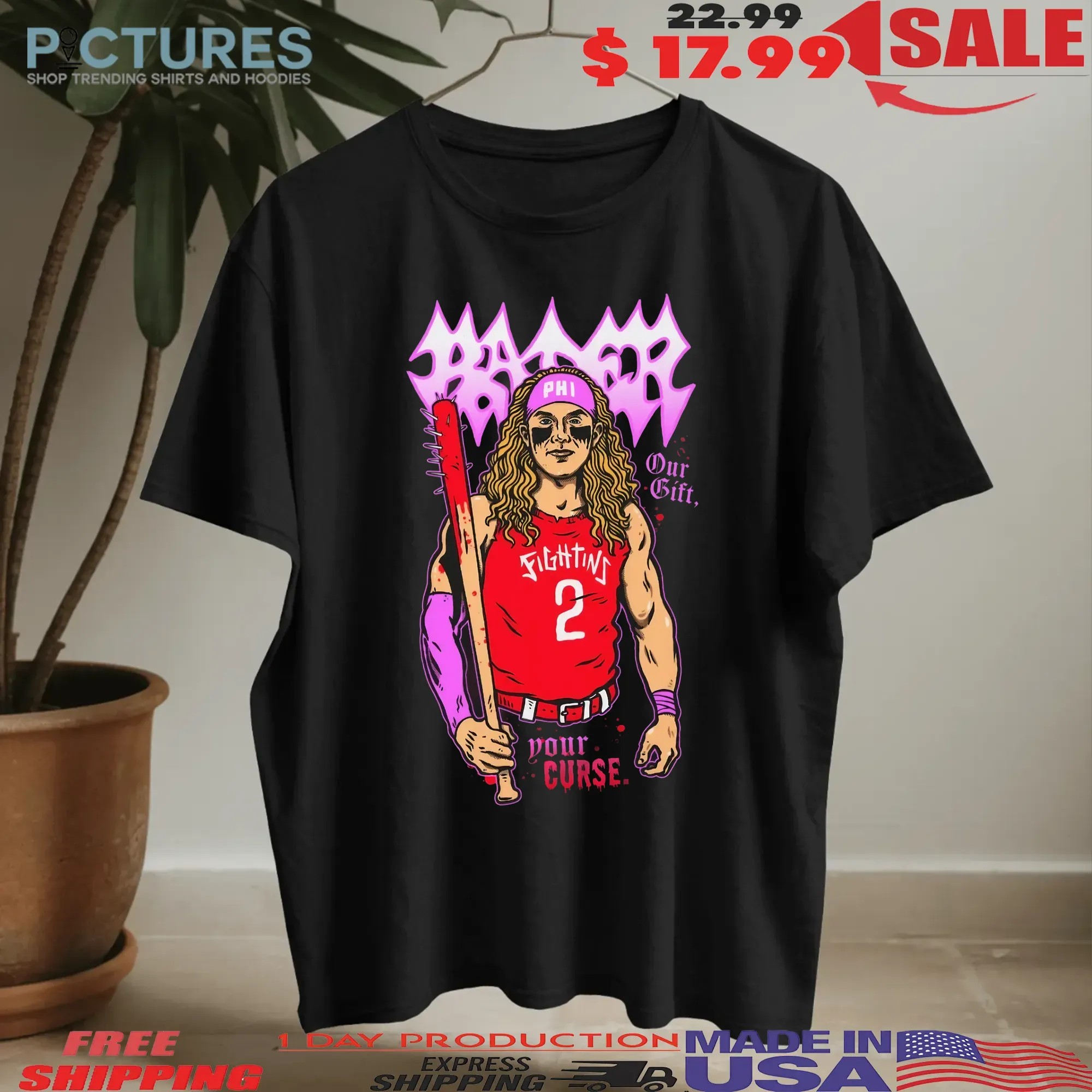 Bader Phillies Red October Philly Our Gift Pour Curse T Shirt