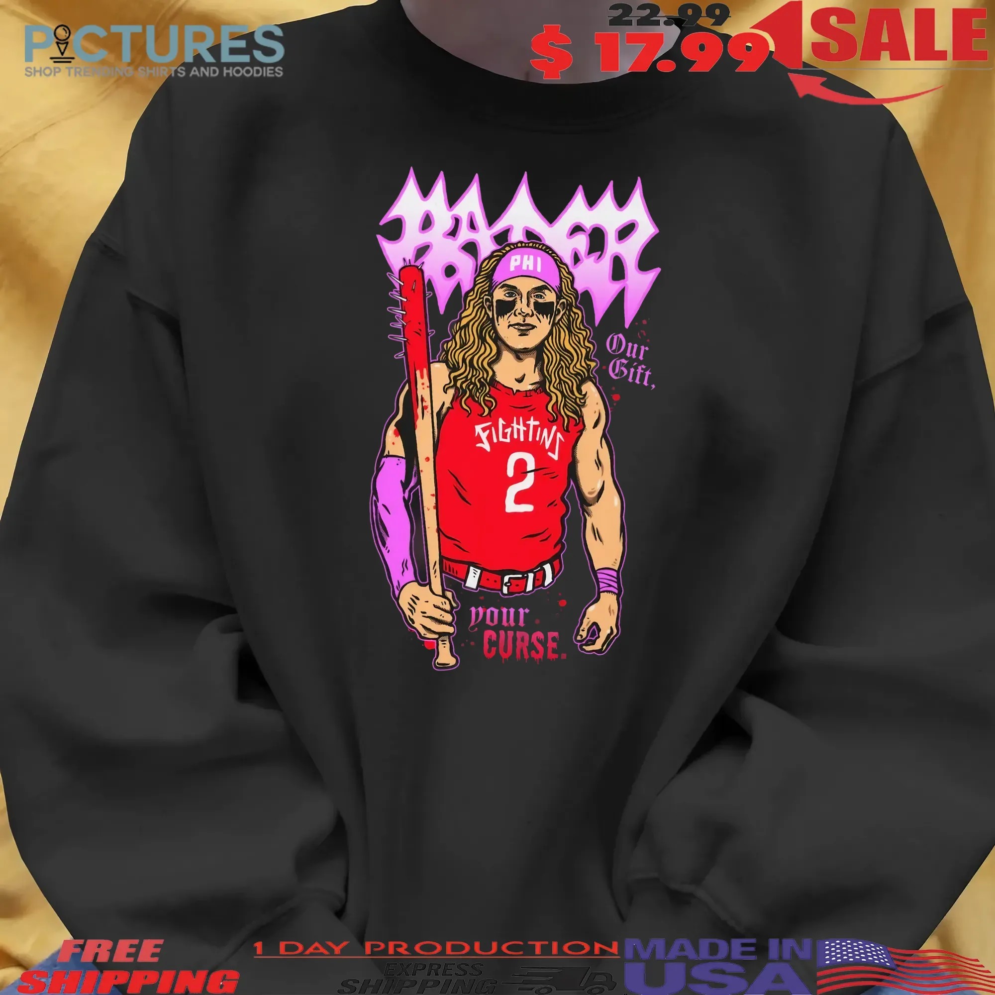 Bader Phillies Red October Philly Our Gift Pour Curse T Shirt