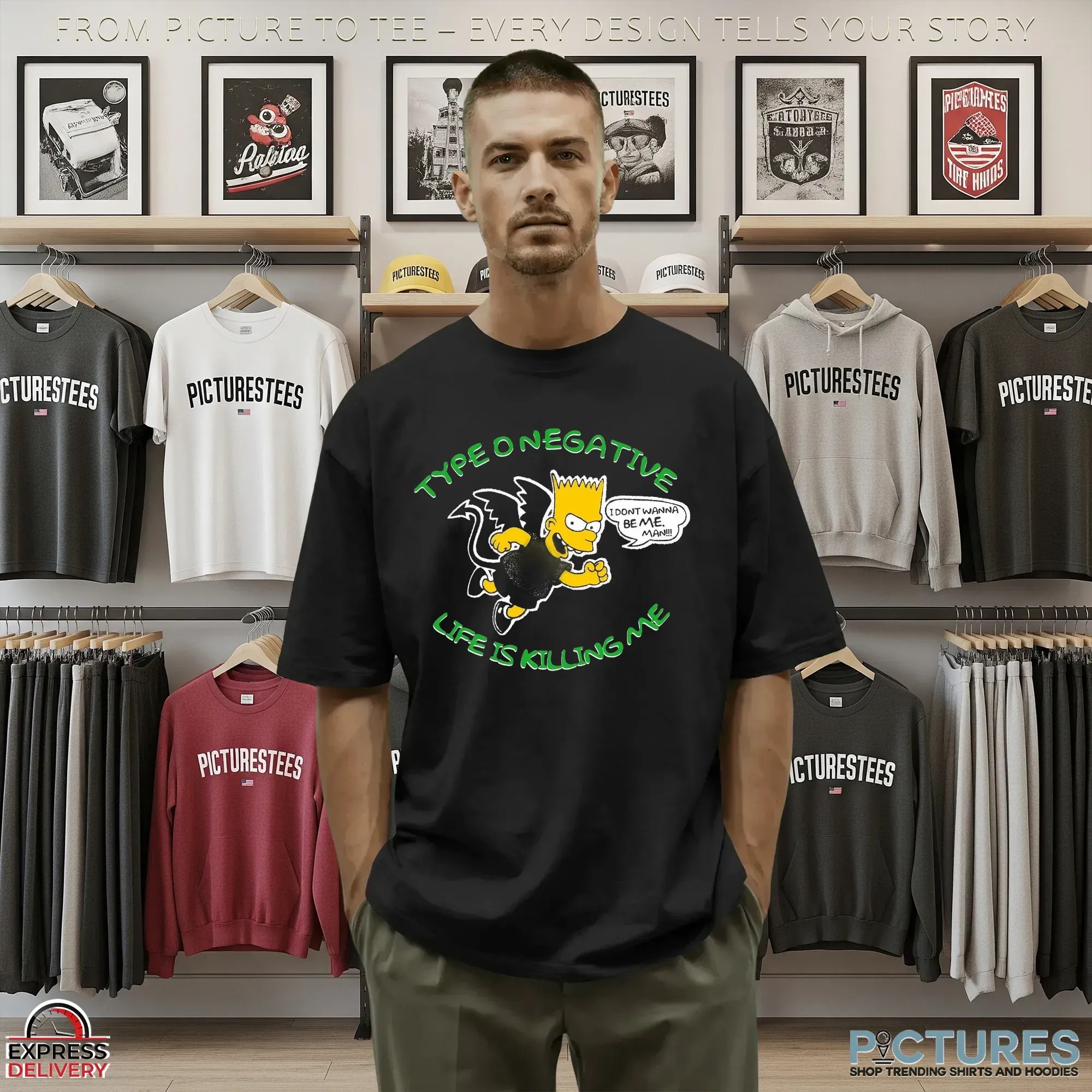 Bart Simpson Typeonegative Life Is Killing Me Music Cartoon Mashup T Shirt