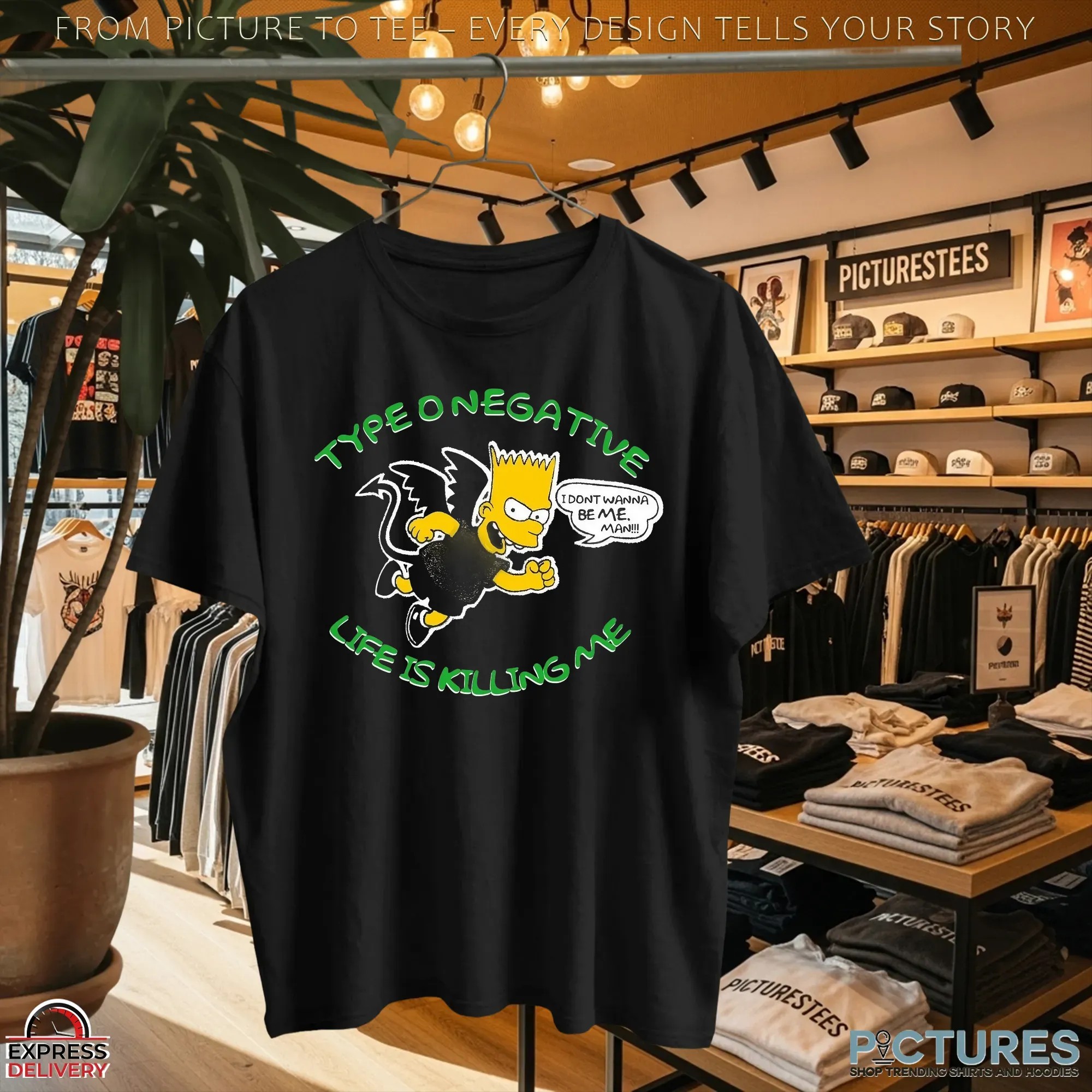 Bart Simpson Typeonegative Life Is Killing Me Music Cartoon Mashup T Shirt
