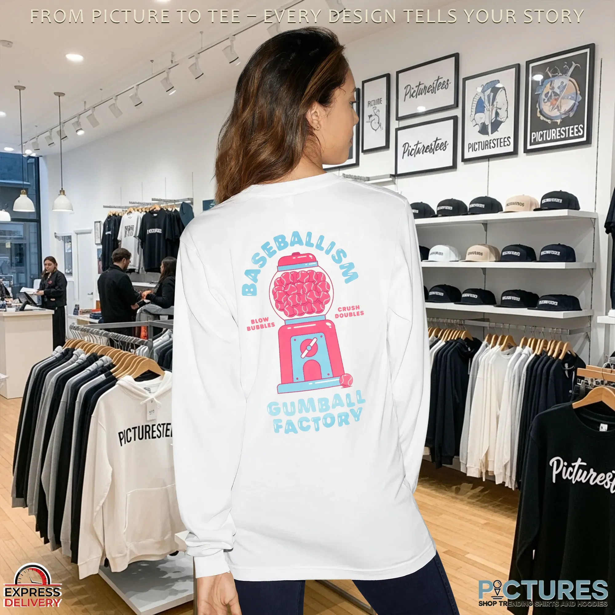 Baseballism Gumball Factory Blow Bubbles Crush Double Sided T Shirt