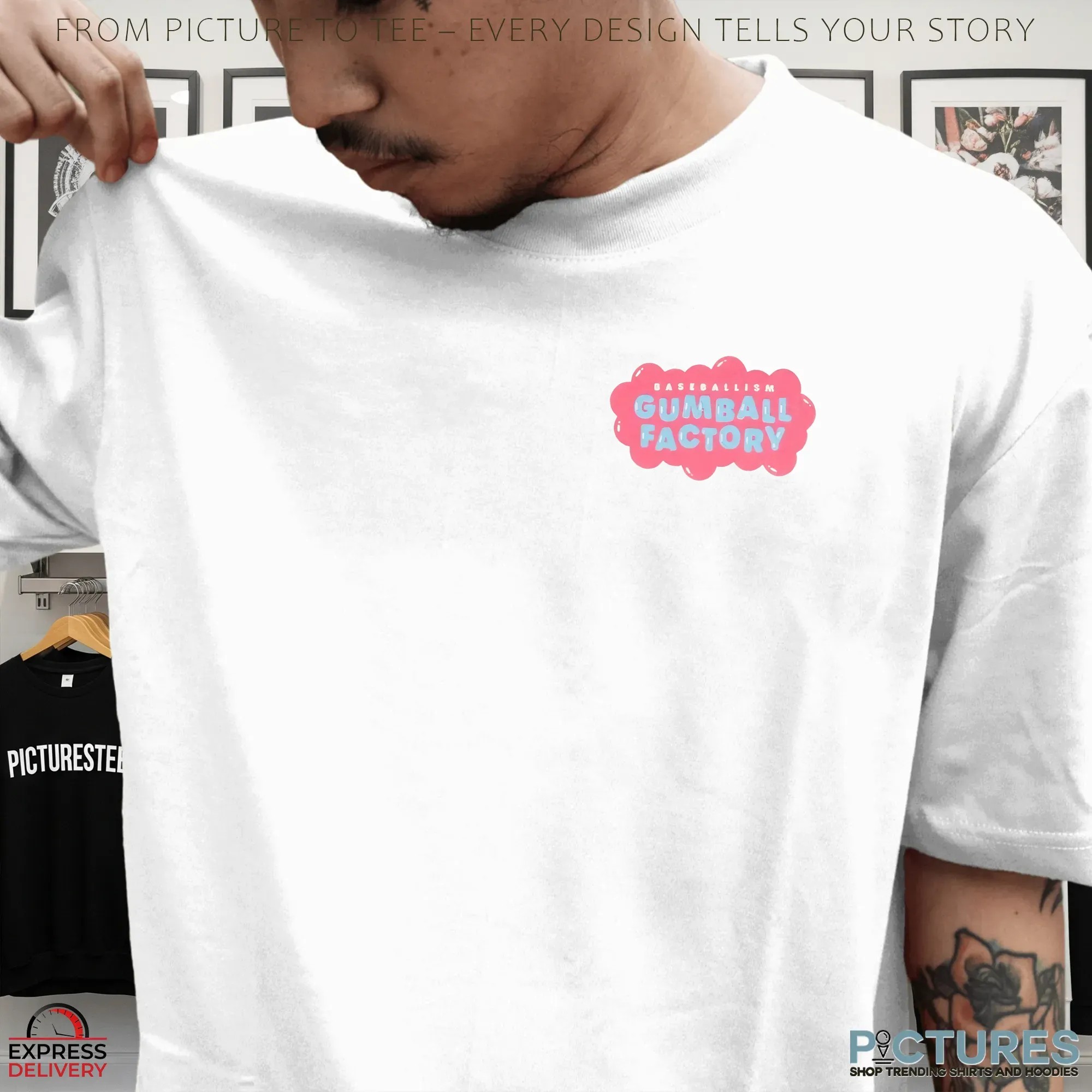 Baseballism Gumball Factory Blow Bubbles Crush Double Sided T Shirt