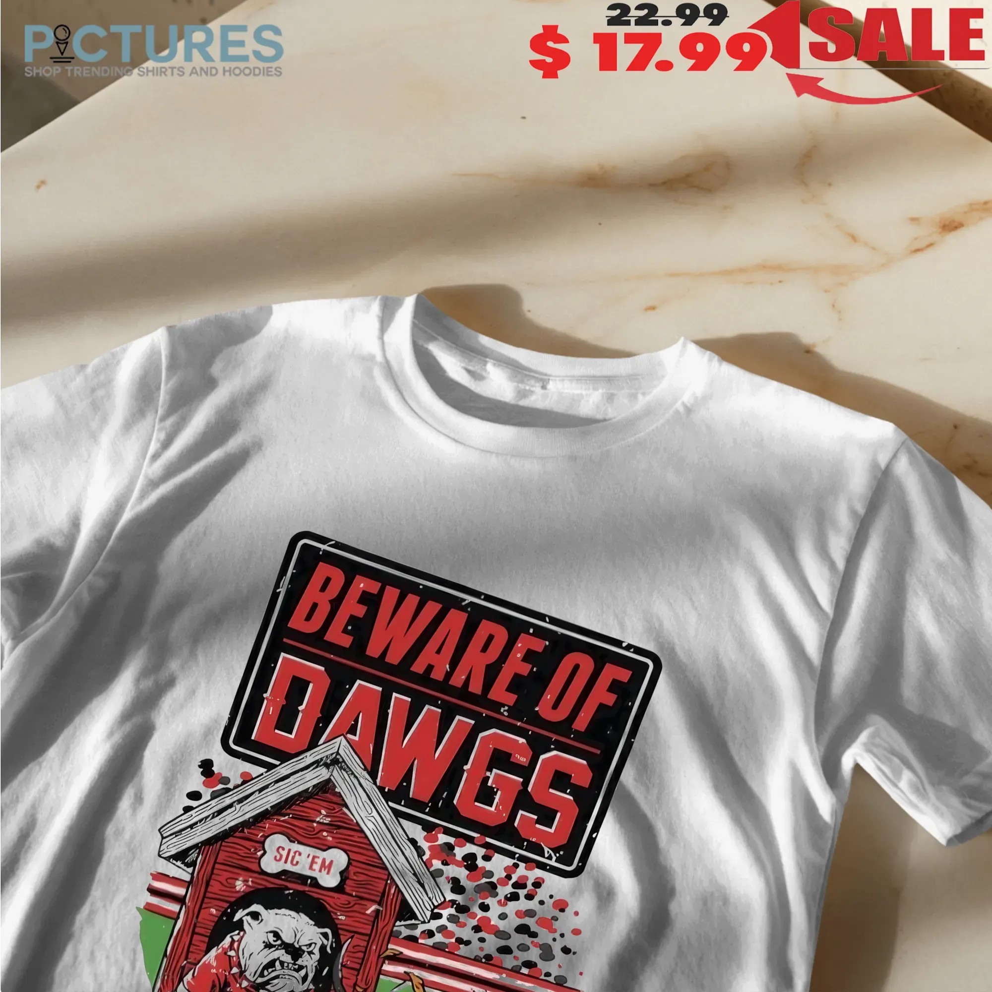 Beware Of Dawgs Sic 'Em Georgia Vs Tennessee Mascot T Shirt