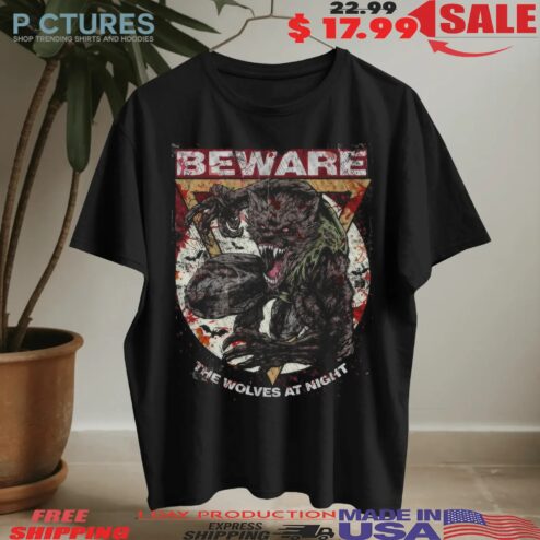 Beware The Wolves At Night Vintage T Shirt