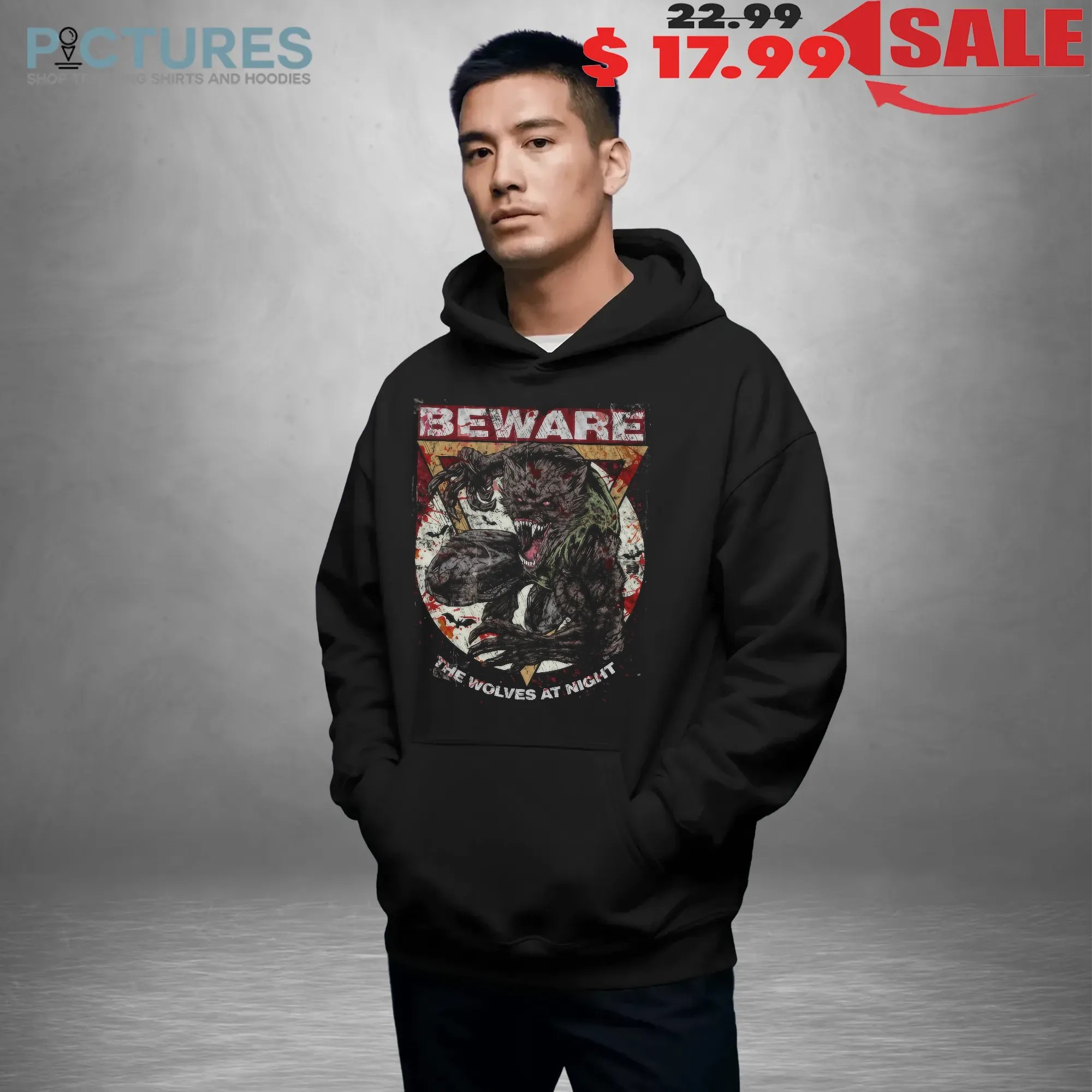Beware The Wolves At Night Vintage T Shirt
