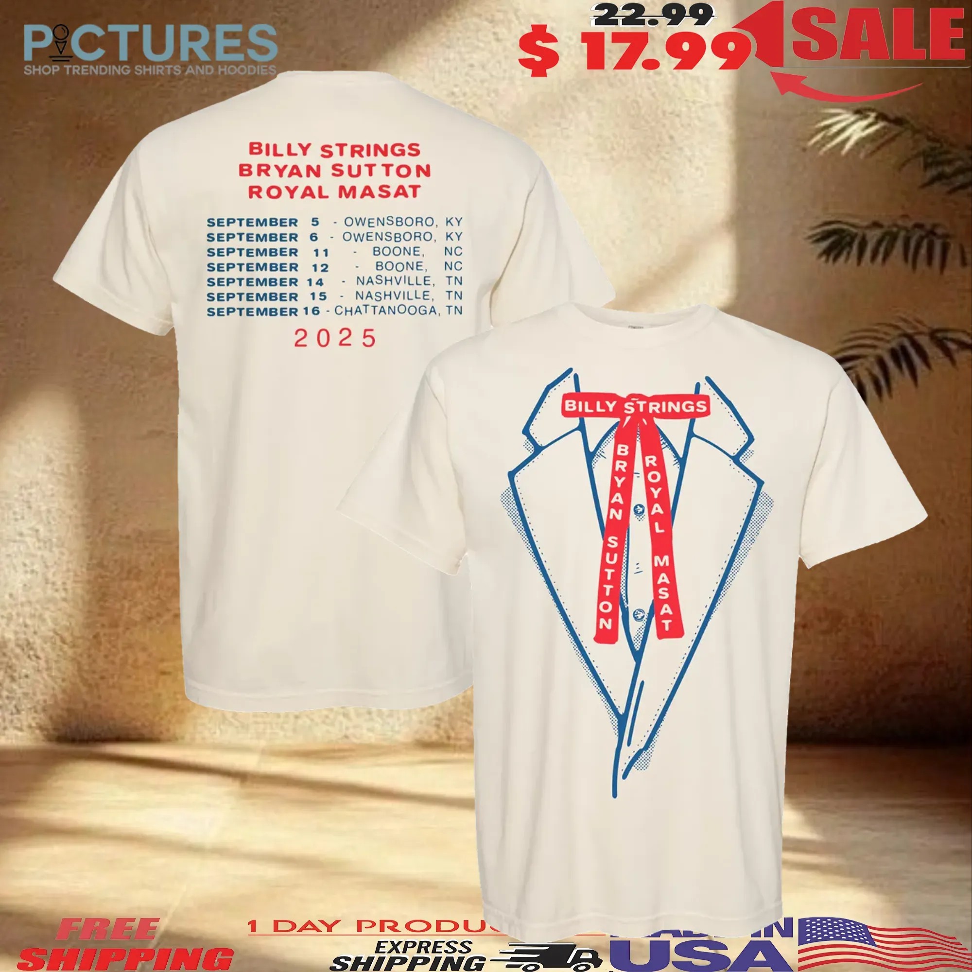 Billy Strings Bryan Sutton Royal Masat Suit With Dates Champagne Rodman 2025 T Shirt