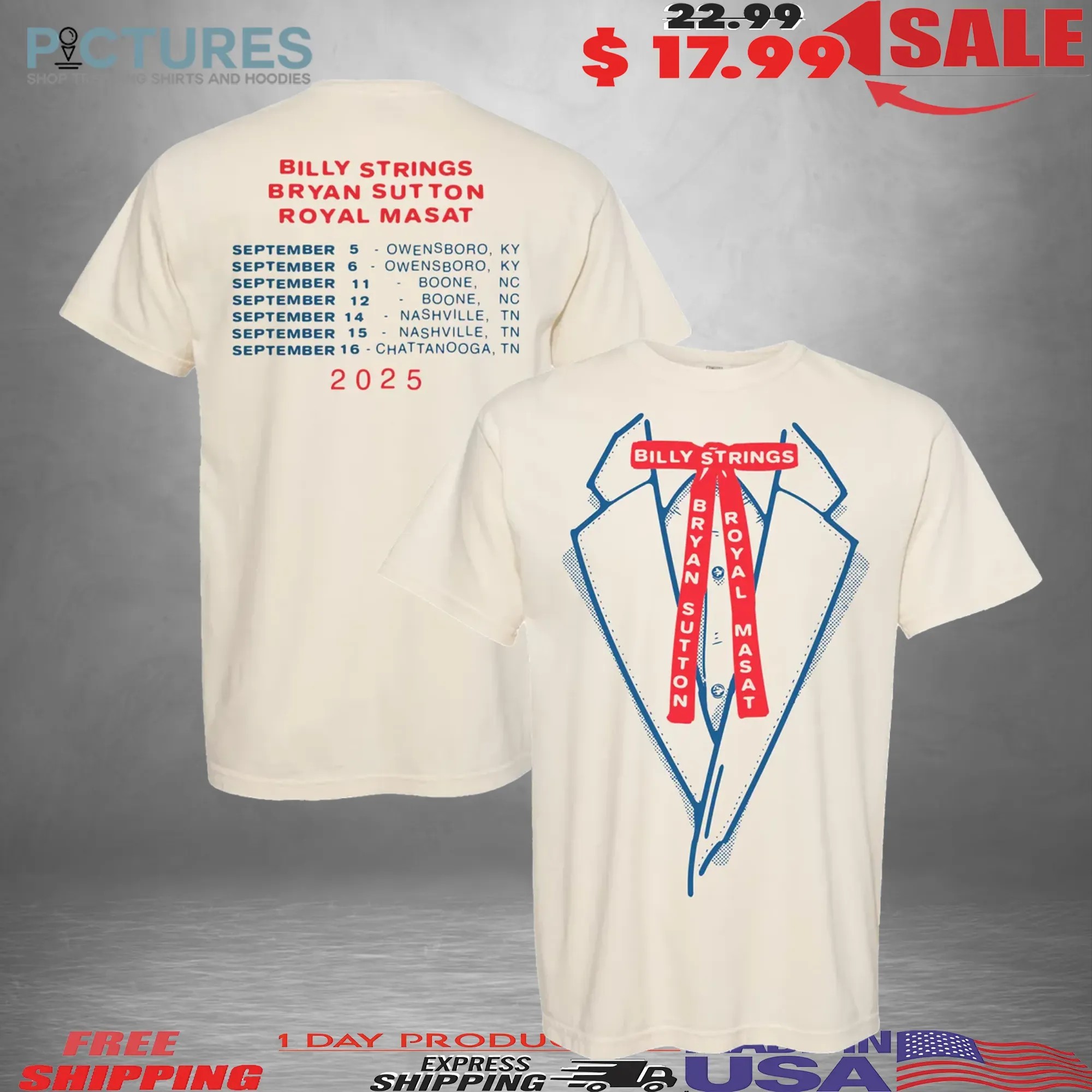 Billy Strings Bryan Sutton Royal Masat Suit With Dates Champagne Rodman 2025 T Shirt