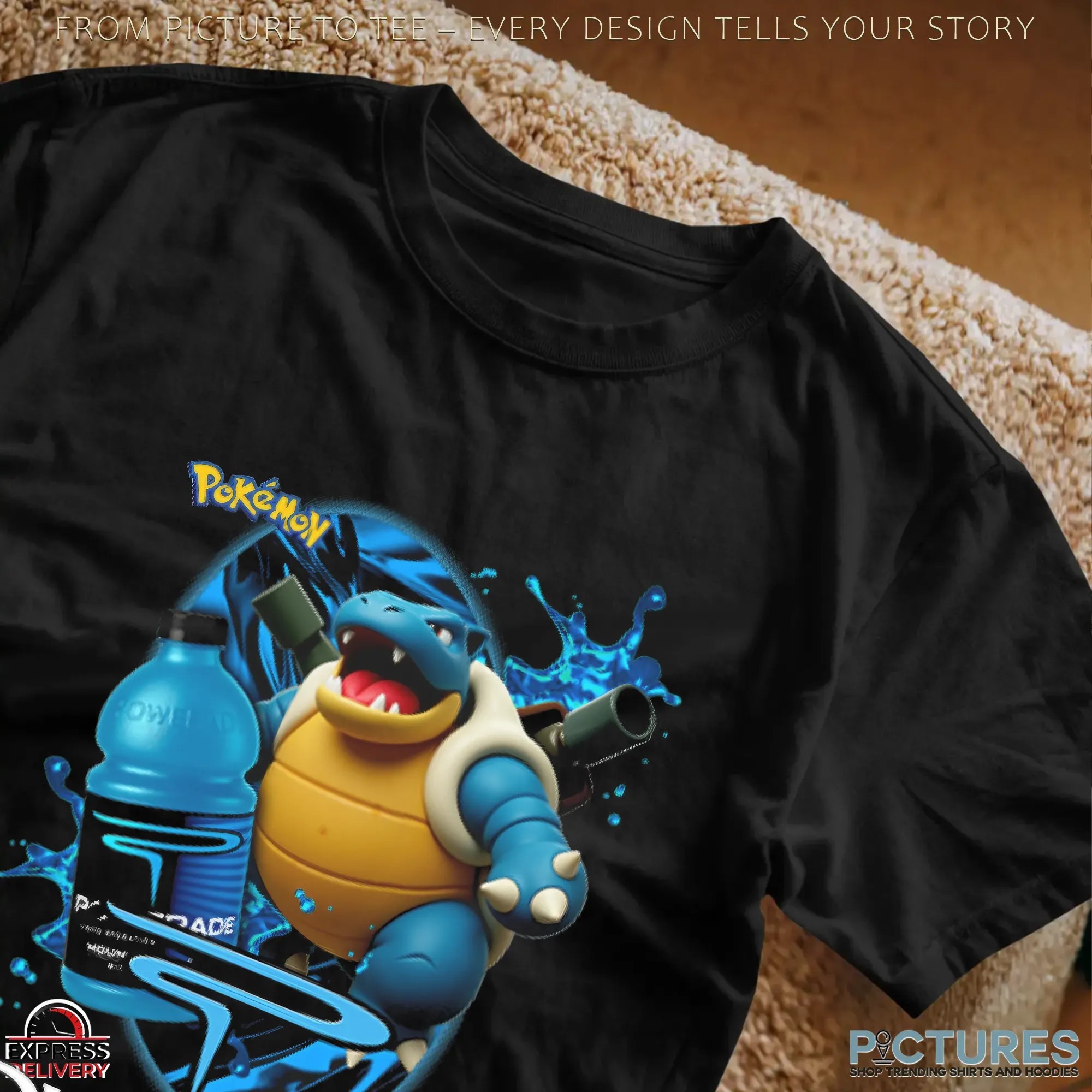 Blastoise Pokémon Powerade Retro Gaming and Sports Energy Mashup T Shirt