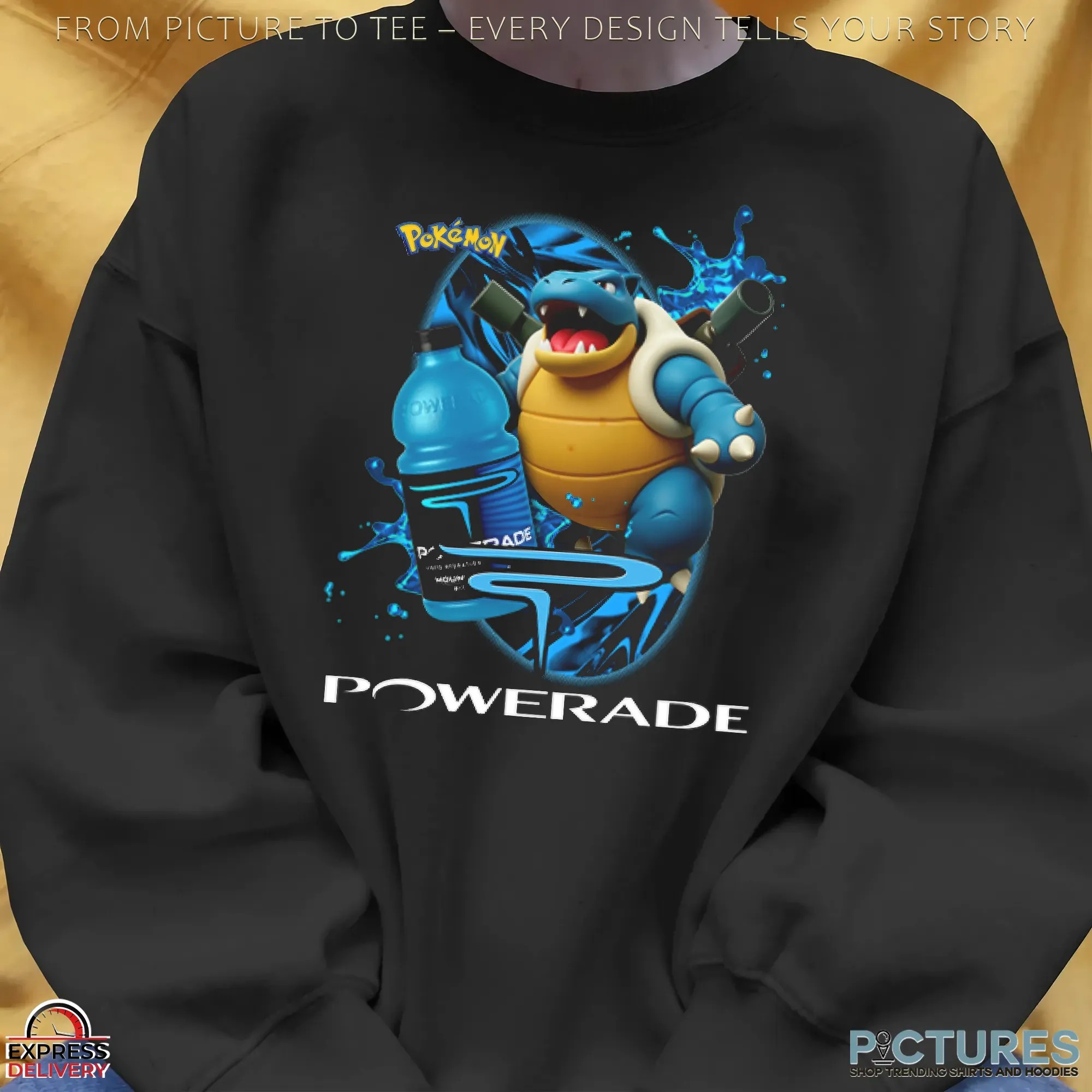 Blastoise Pokémon Powerade Retro Gaming and Sports Energy Mashup T Shirt