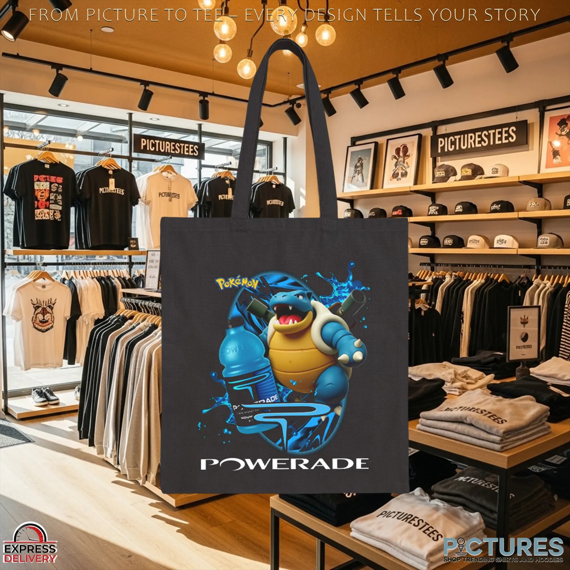 Blastoise Pokémon Powerade Retro Gaming and Sports Energy Mashup T Shirt