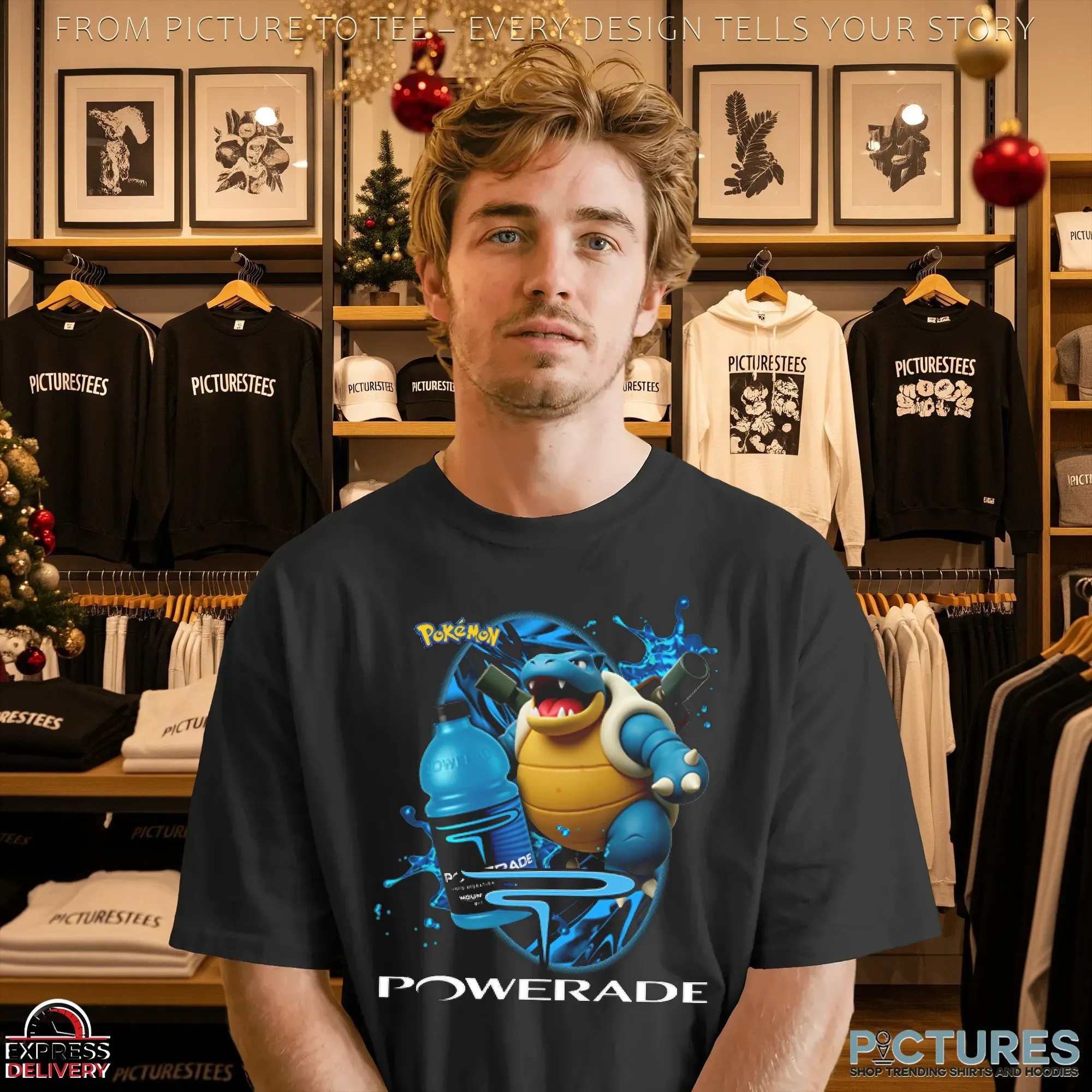 Blastoise Pokémon Powerade Retro Gaming and Sports Energy Mashup T Shirt