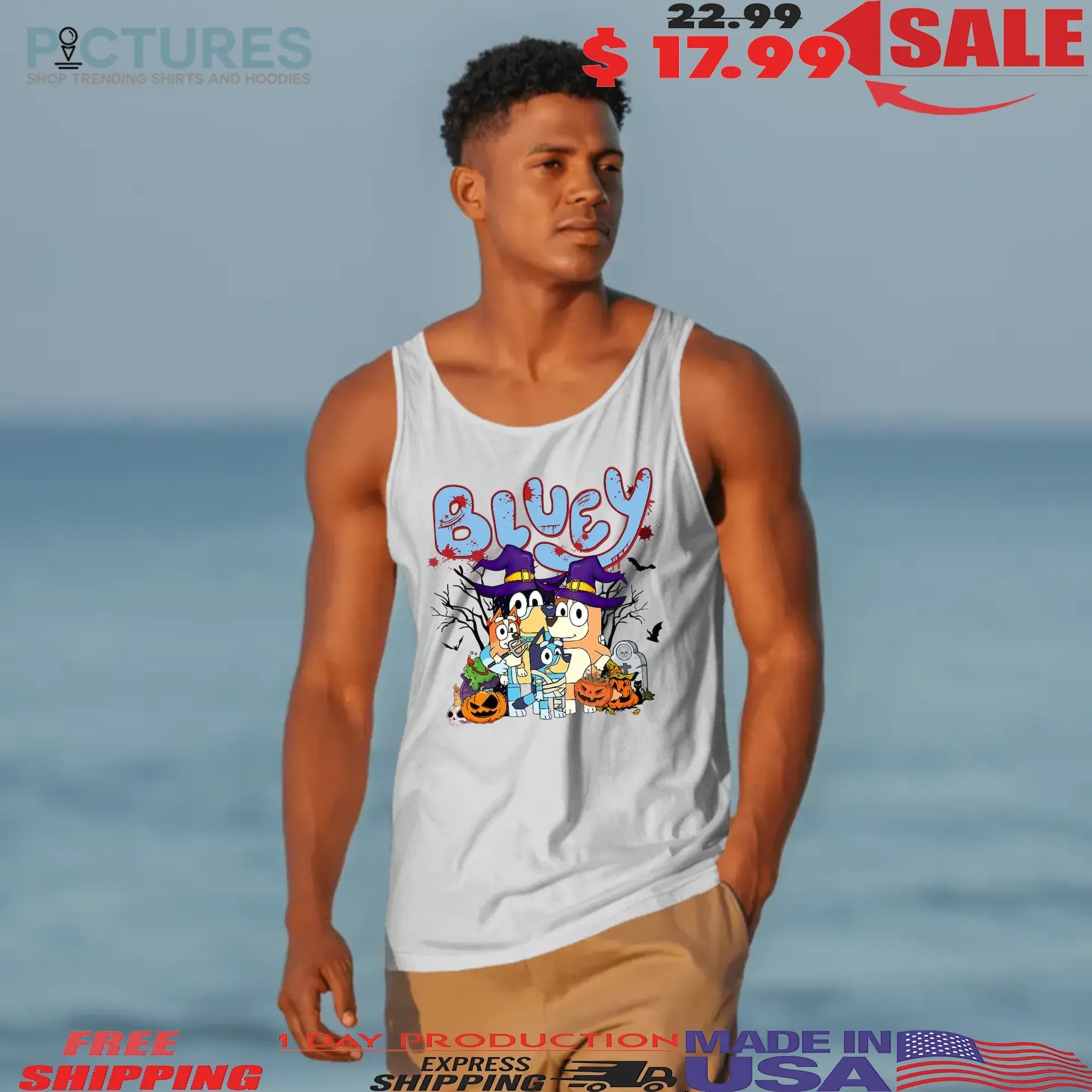 Bluey Horror Halloween Matching Family T Shirt Bluey Horror Halloween Matching Family T Shirt