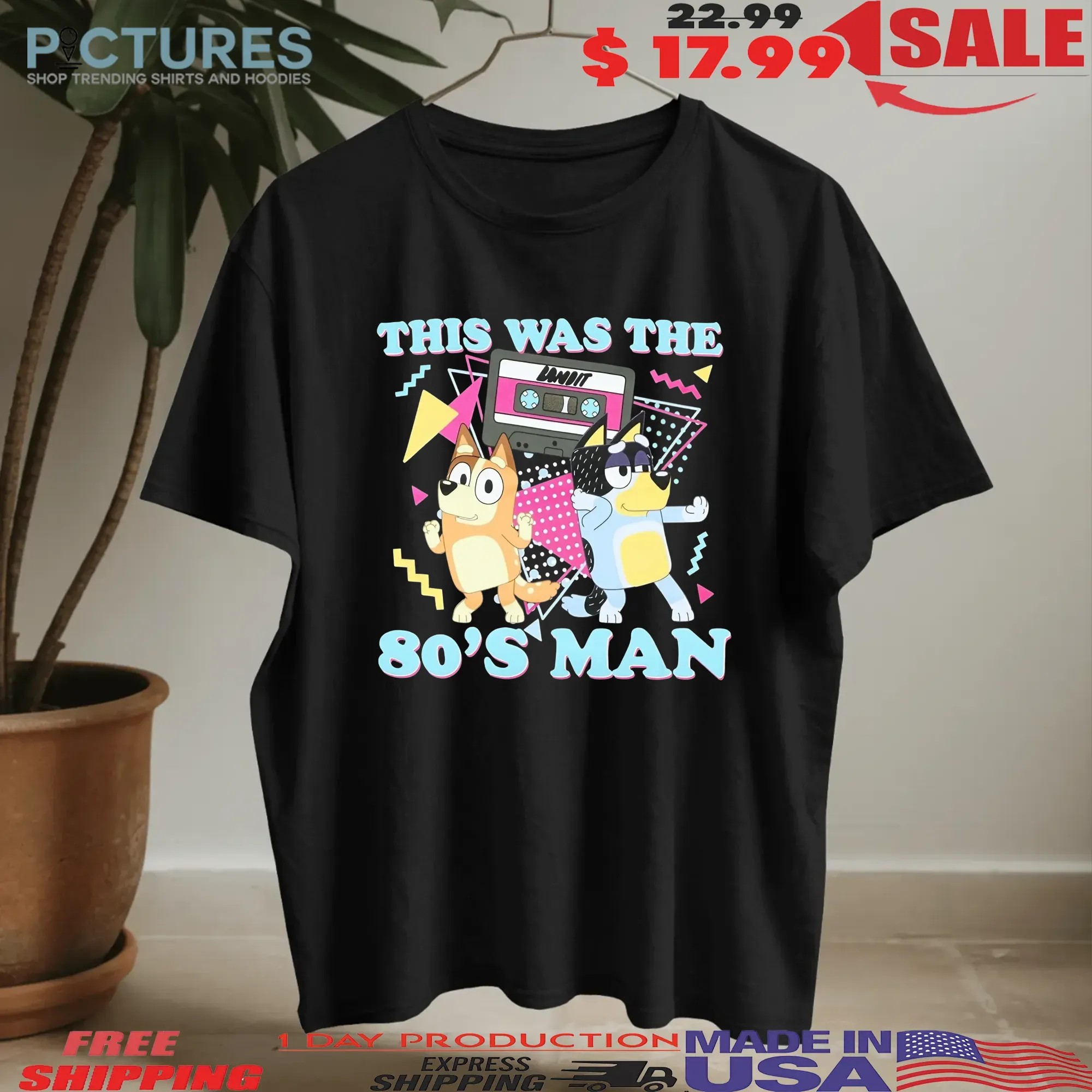 Bluey This Was The 80's Man Neo-pop Cartoon T Shirt