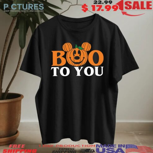 Boo to You Disney Mickey Pumpkin Halloween T Shirt
