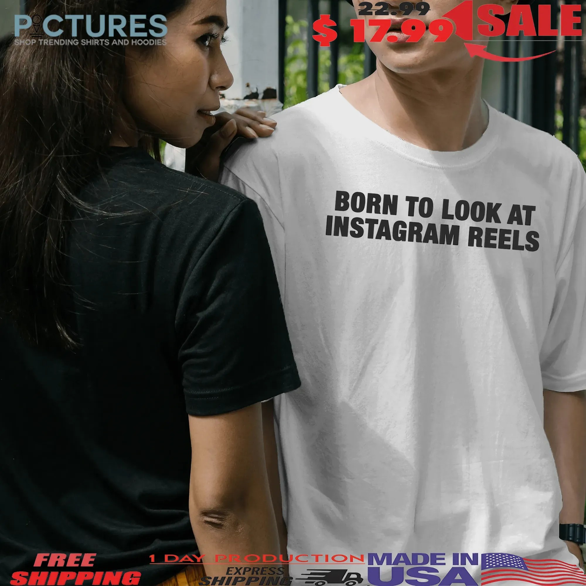 Born To Look At Instagram Reels T Shirt