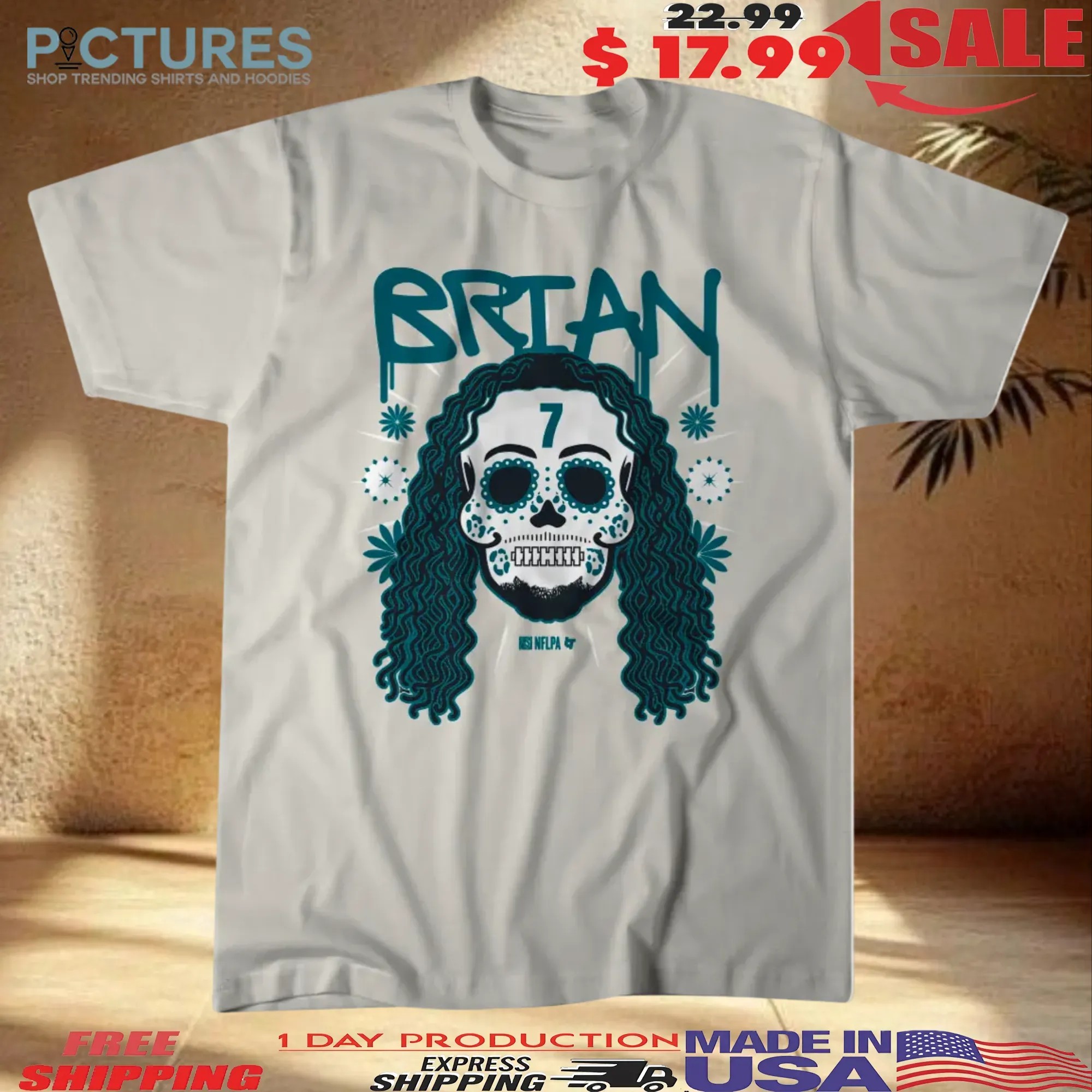 Brian Thomas Jr Jacksonville Jaguars Sugar Skull Remix Football Halloween T Shirt Brian Thomas Jr Jacksonville Jaguars Sugar Skull Remix Football Halloween T Shirt