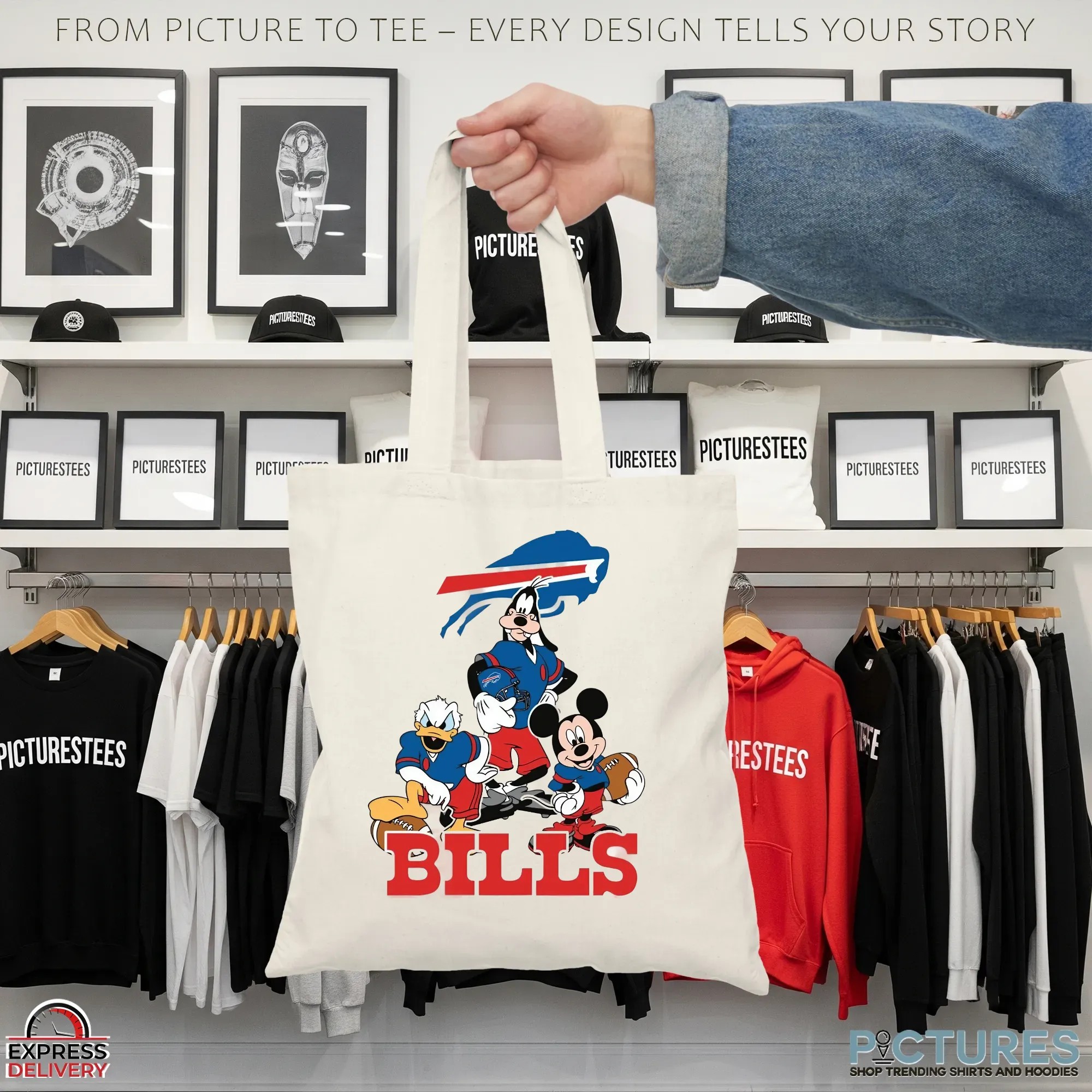 Buffalo Bills Disney Mickey Mouse Donald Duck Goofy NFL Football Fan Graphic T Shirt Buffalo Bills Disney Mickey Mouse Donald Duck Goofy NFL Football Fan Graphic T Shirt