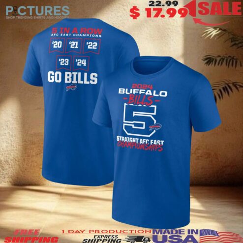 Buffalo Bills Fanatics Royal Five-Straight AFC East Division Champions T Shirt