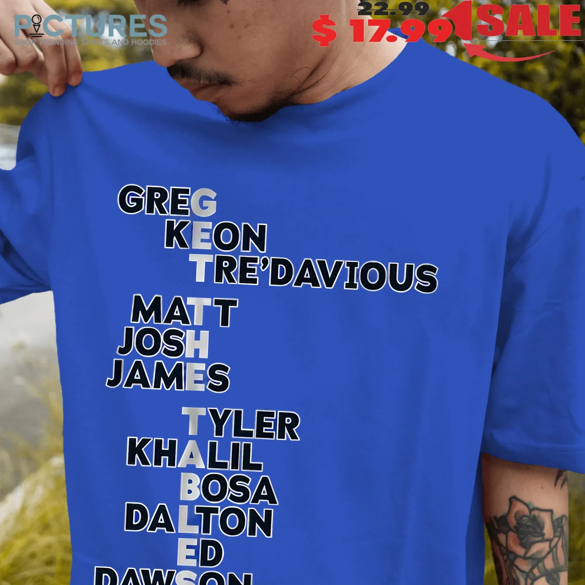 Buffalo Bills Get the Tables Names Player Name Greg Keon Tre'Davious Matt Josh James T Shirt