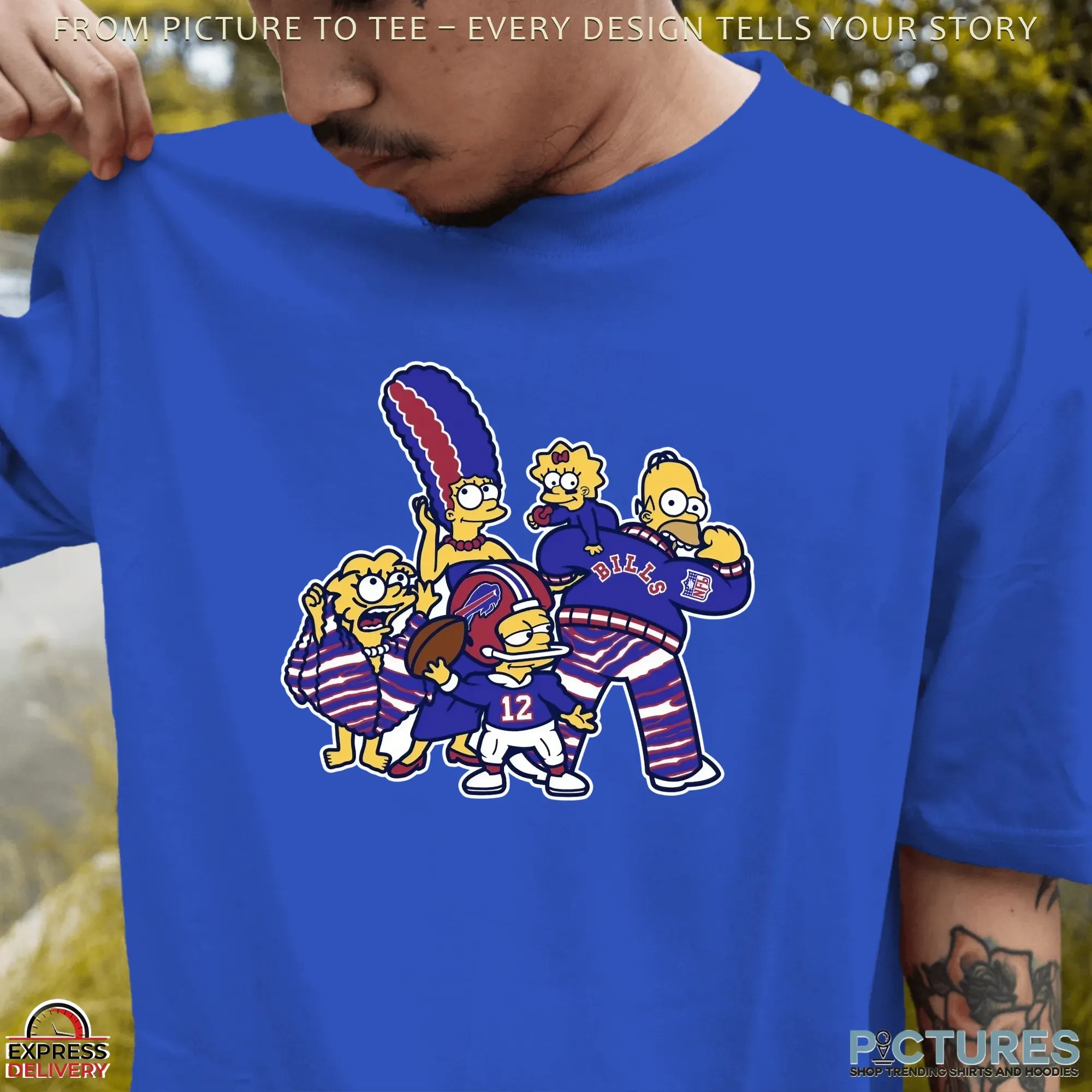 Buffalo Bills Simpsons NFL Parody for Football Fans and Cartoon Lovers T Shirt