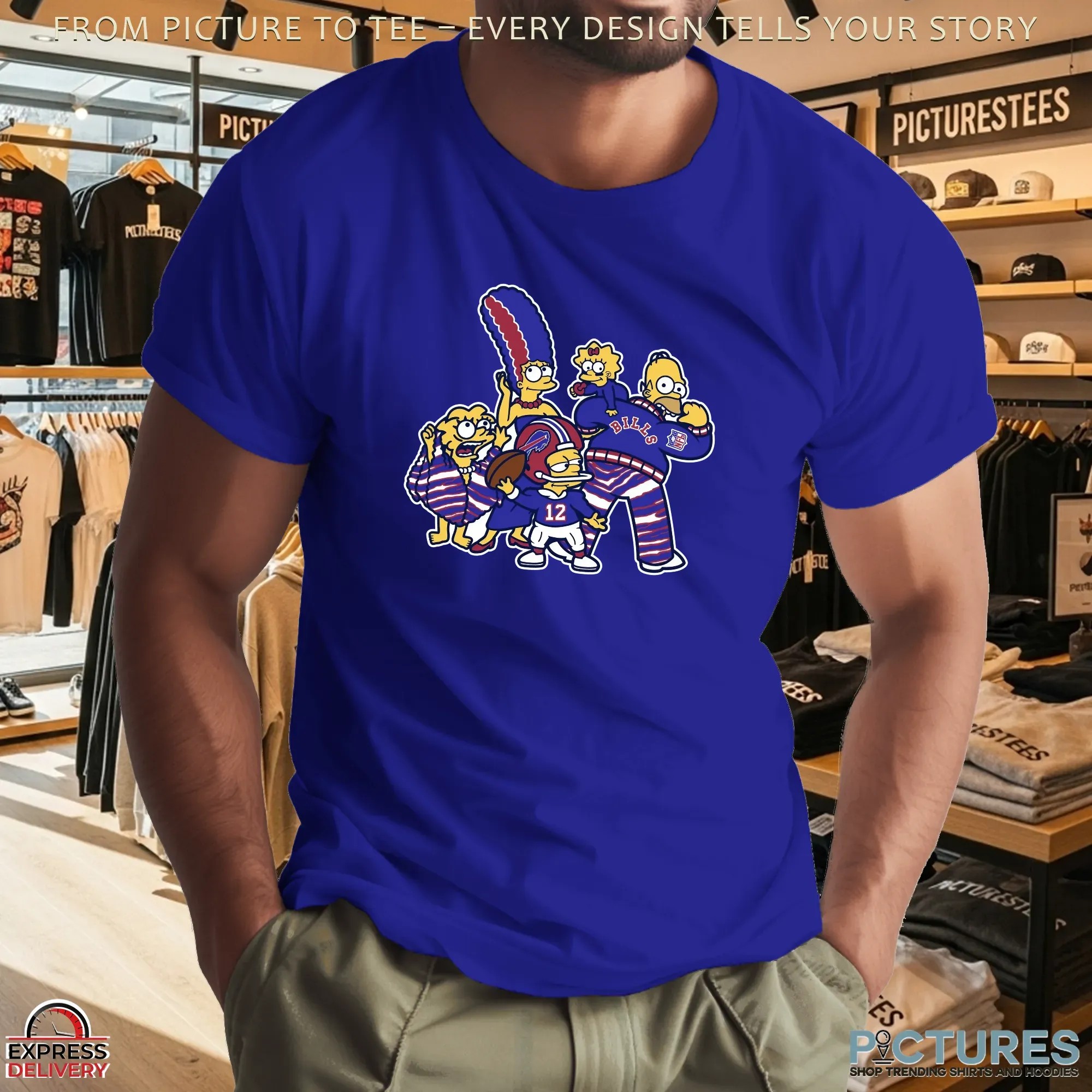 Buffalo Bills Simpsons NFL Parody for Football Fans and Cartoon Lovers T Shirt