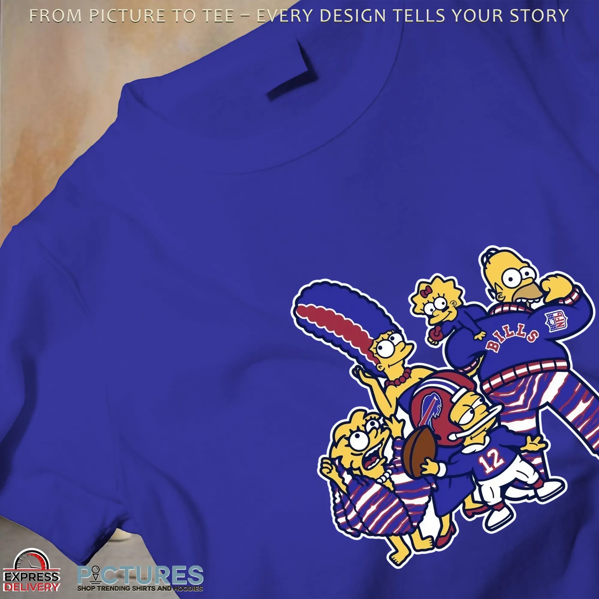 Buffalo Bills Simpsons NFL Parody for Football Fans and Cartoon Lovers T Shirt