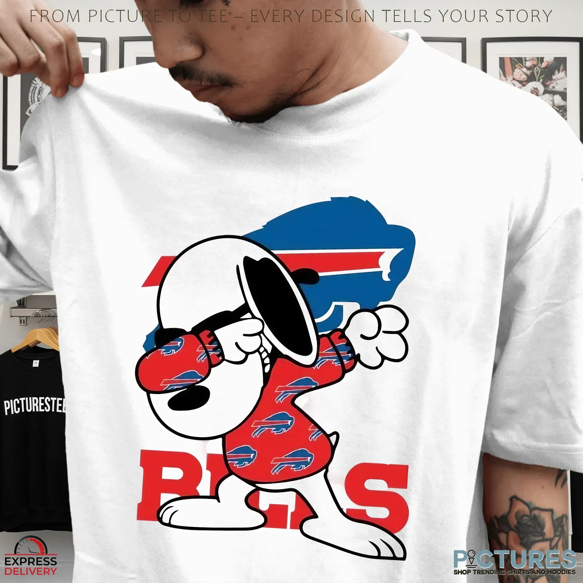 Buffalo Bills Snoopy Dabbing Peanuts NFL Football Fan Graphic T Shirt