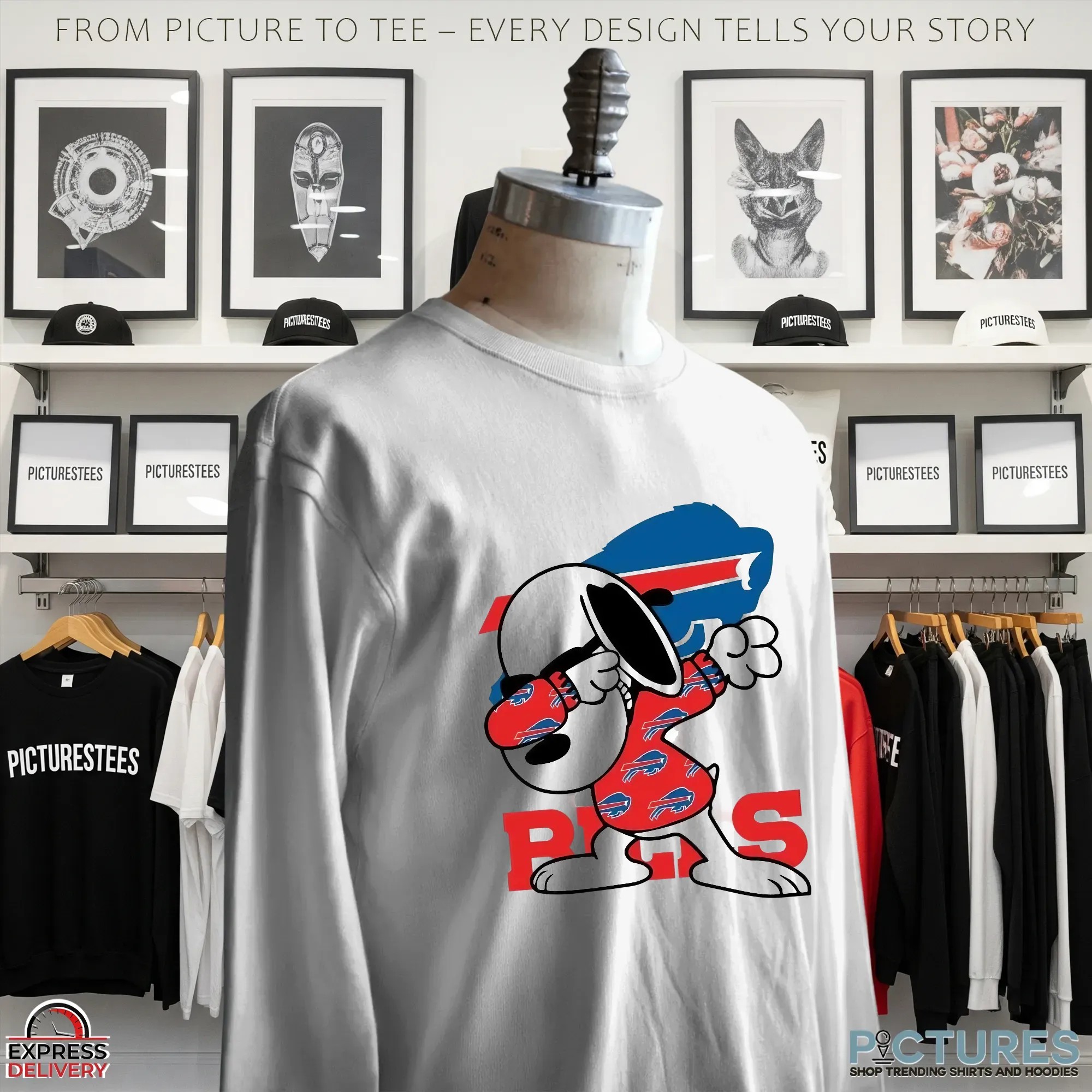 Buffalo Bills Snoopy Dabbing Peanuts NFL Football Fan Graphic T Shirt