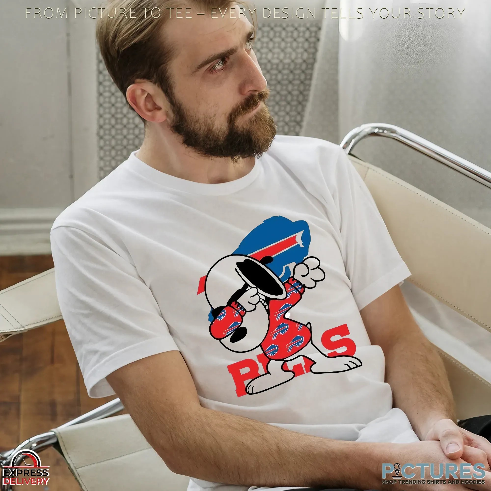 Buffalo Bills Snoopy Dabbing Peanuts NFL Football Fan Graphic T Shirt