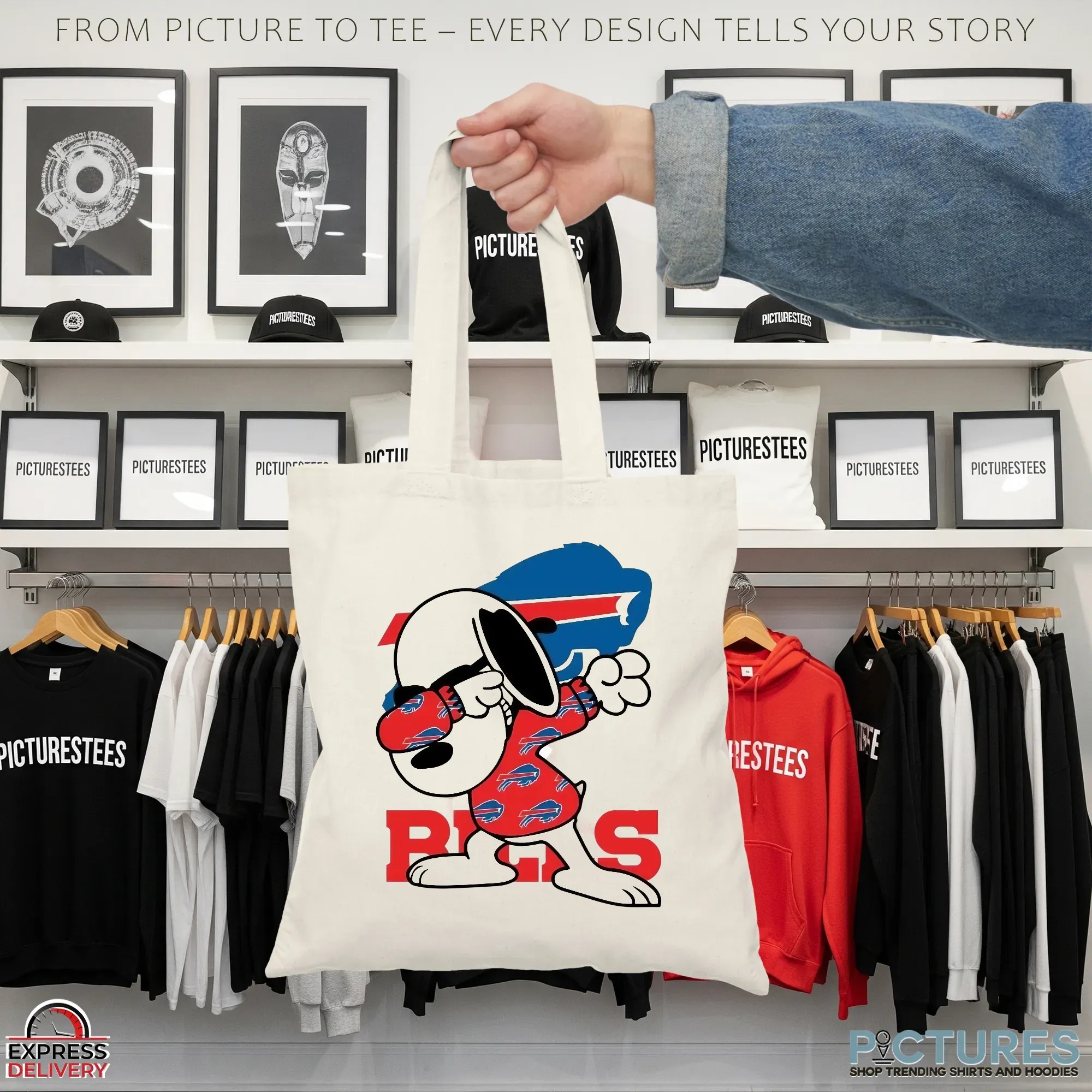 Buffalo Bills Snoopy Dabbing Peanuts NFL Football Fan Graphic T Shirt