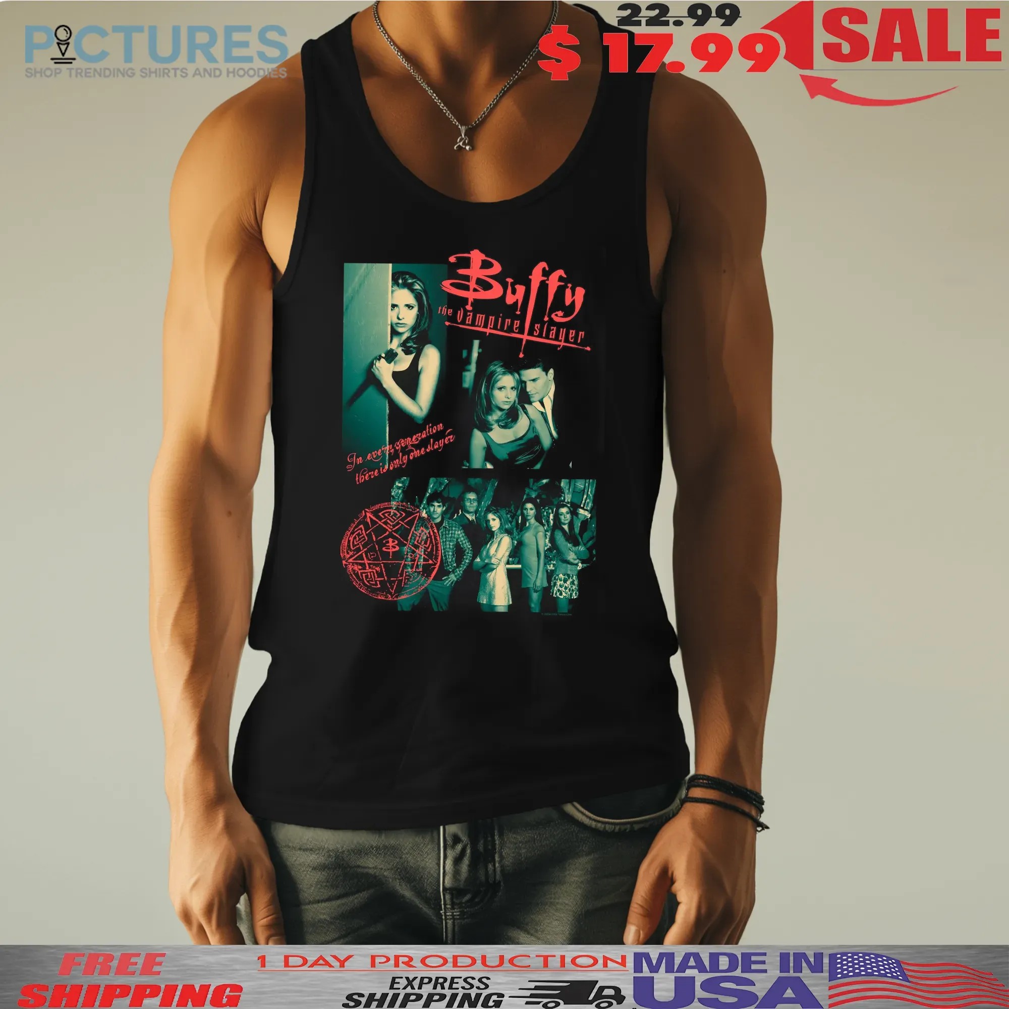 Buffy The Vampire Slayer Collage There Is Only One Slayer Horror Halloween T Shirt