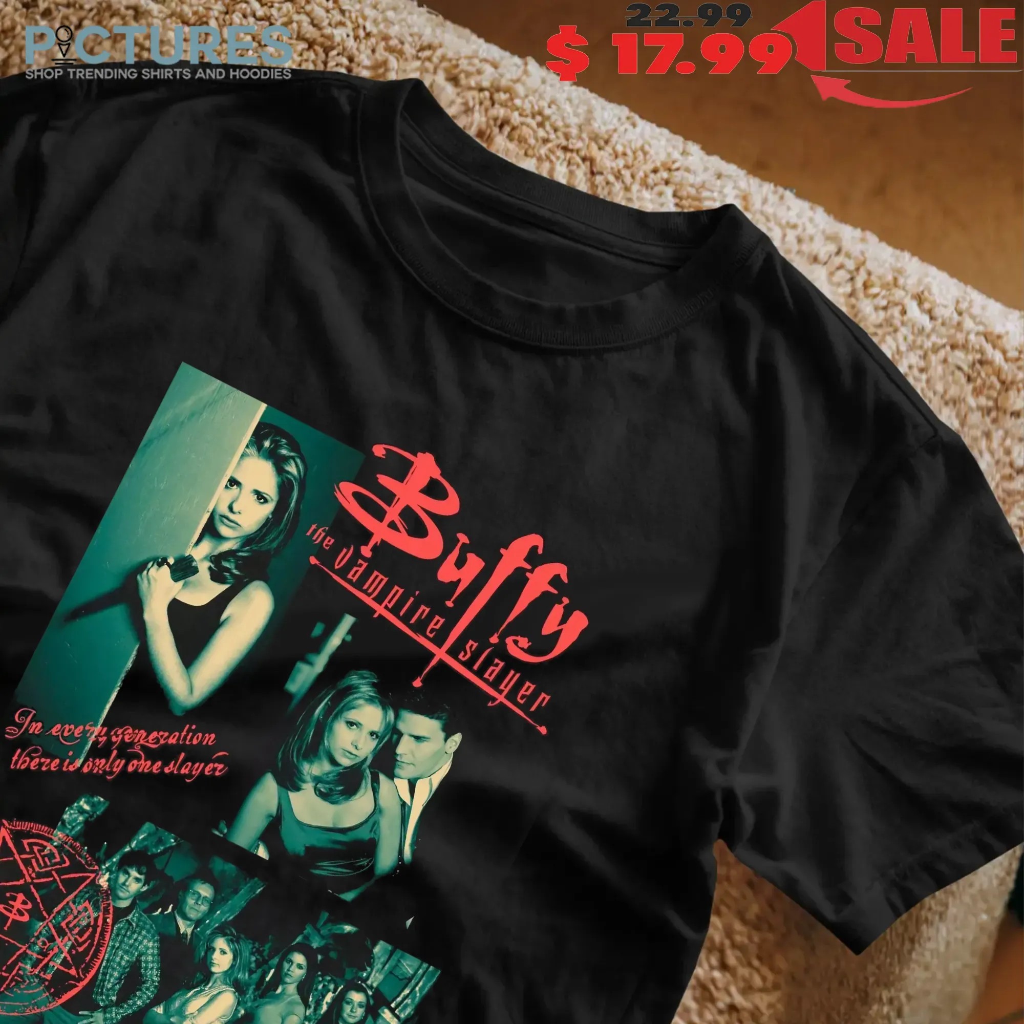 Buffy The Vampire Slayer Collage There Is Only One Slayer Horror Halloween T Shirt