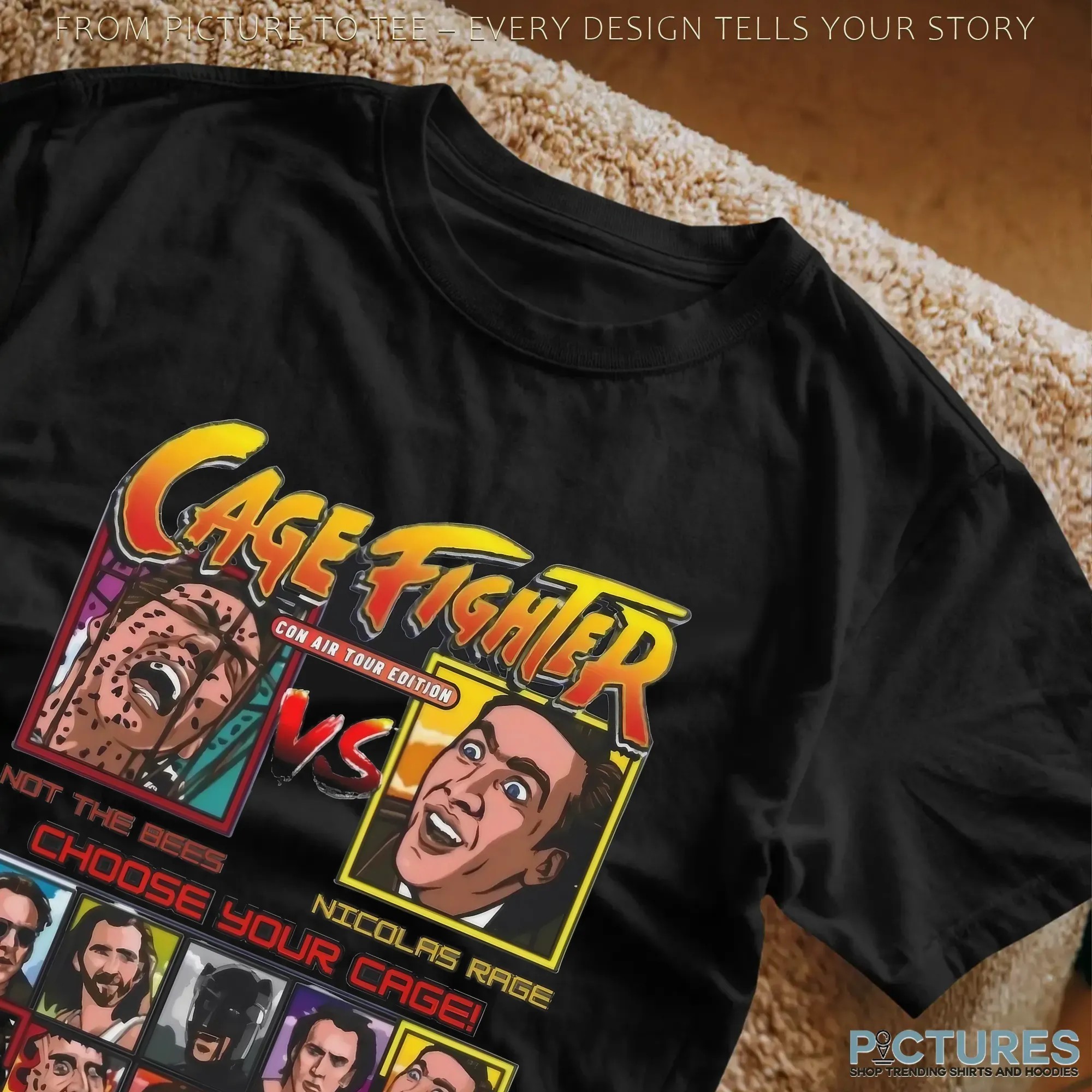 Cage Fighter Not The Bee Vs Nicolas Cage Retro Gaming Movie T Shirt